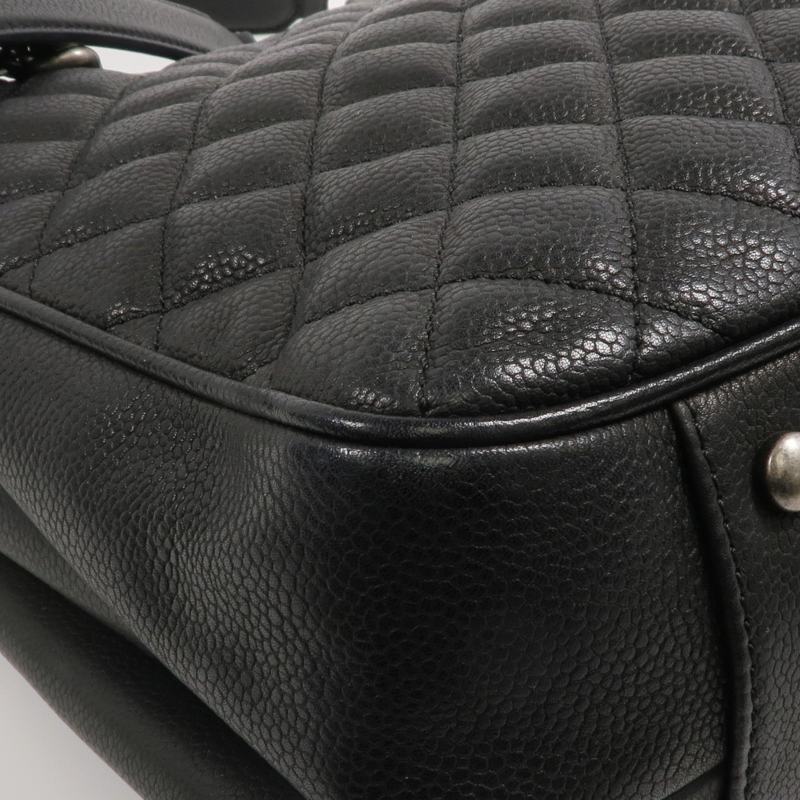 CHANEL 牛皮皮革Chain Shoulder銀扣鏈帶肩背袋