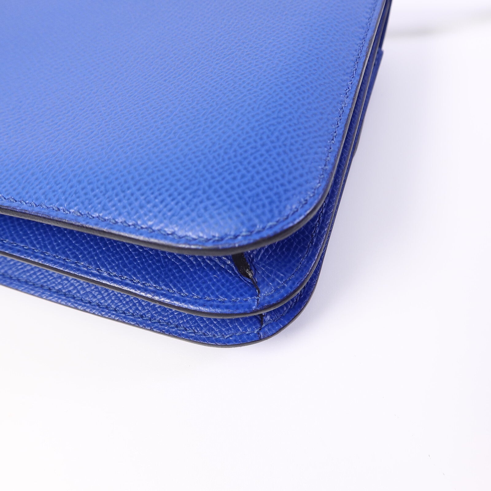 HERMES Epsom皮革Constance Mini肩背袋Bleu France
