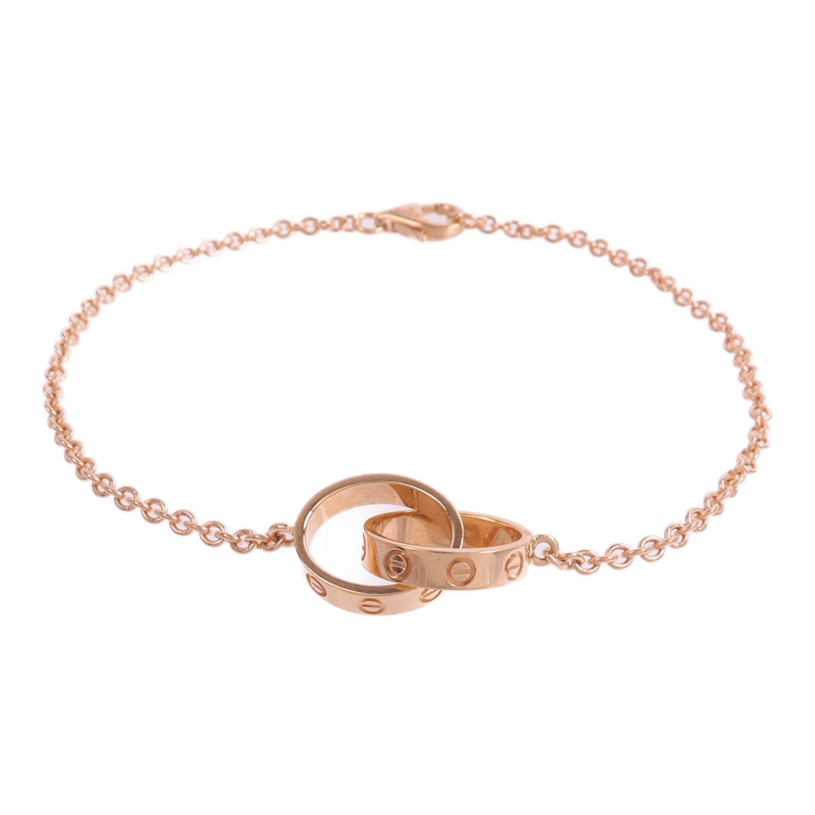 CARTIER 18K玫瑰金Love Blaceret On Chain手鏈