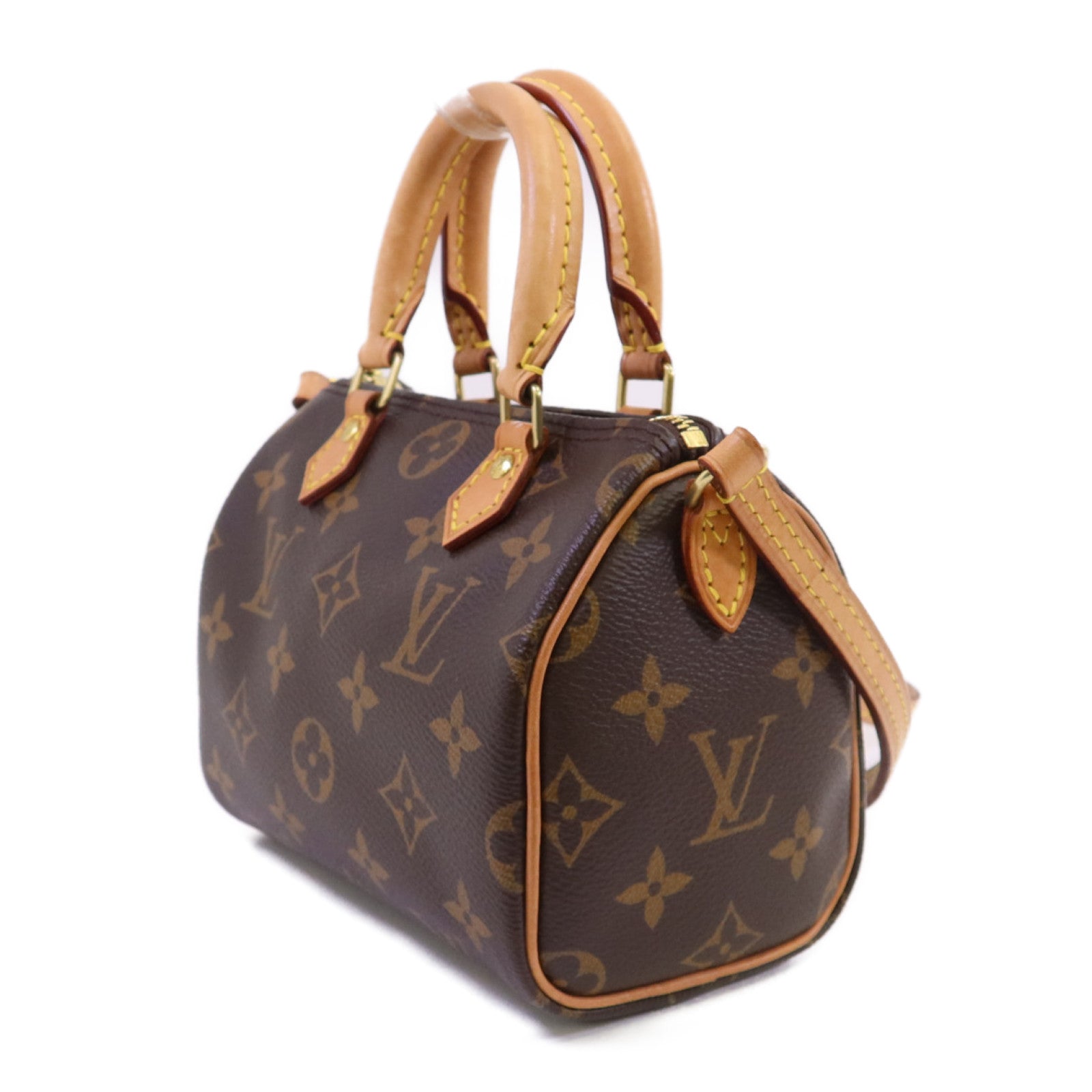 LOUIS VUITTON Monogram Nano Speedy金扣手挽肩背兩用袋