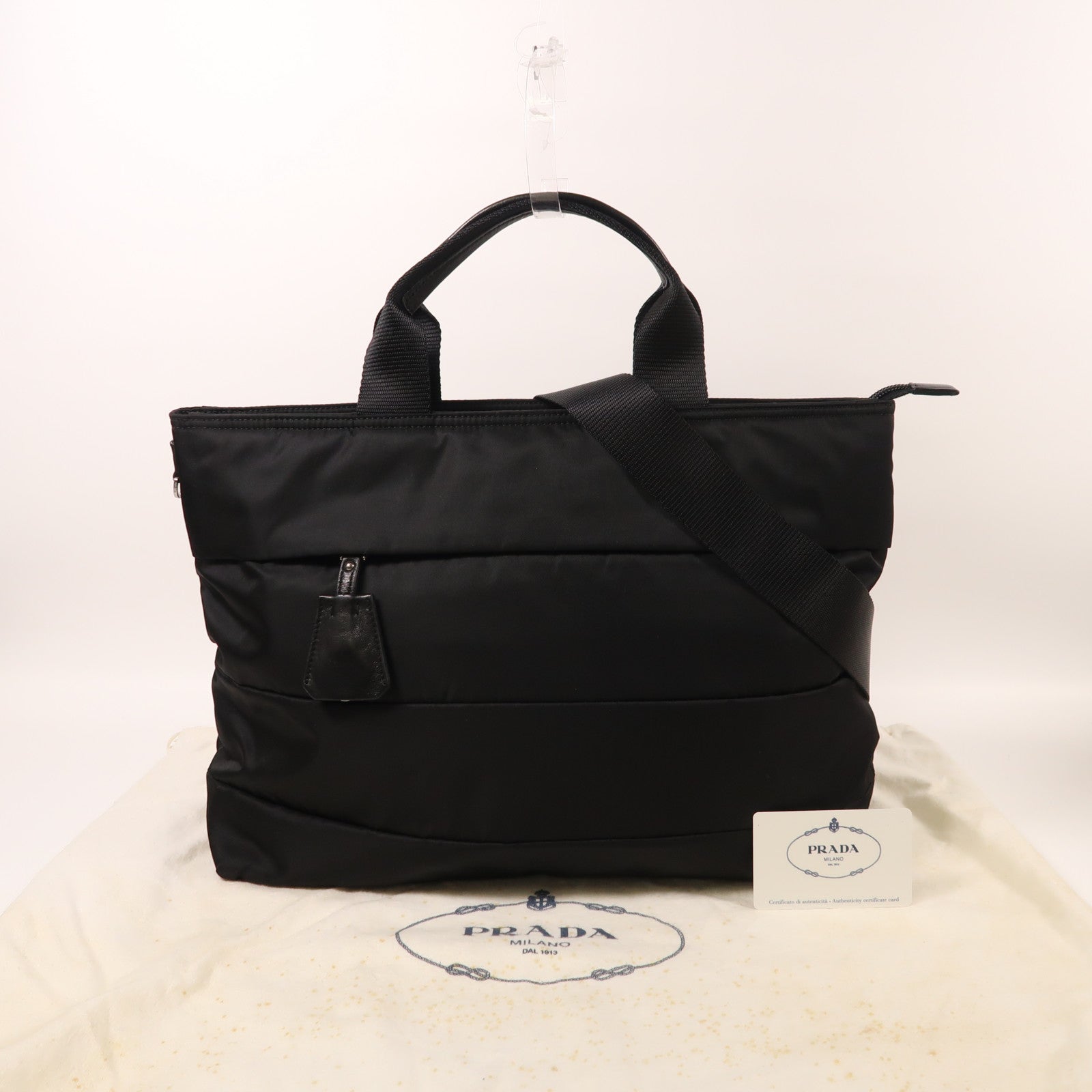 PRADA 尼龍2 Way Shoulder銀扣手挽肩背兩用袋