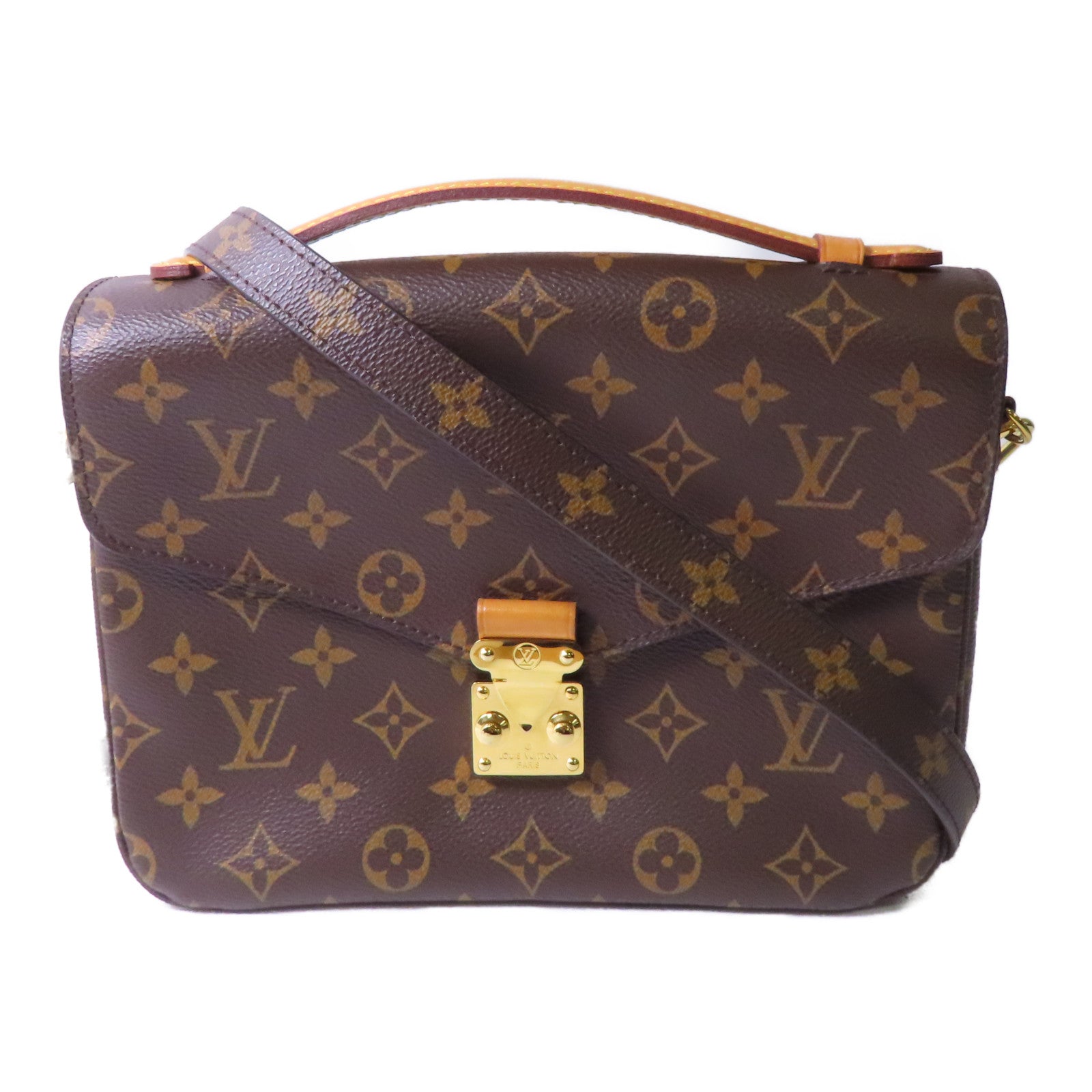 LOUIS VUITTON Monogram Pochette Metis金扣手挽肩背兩用袋啡色