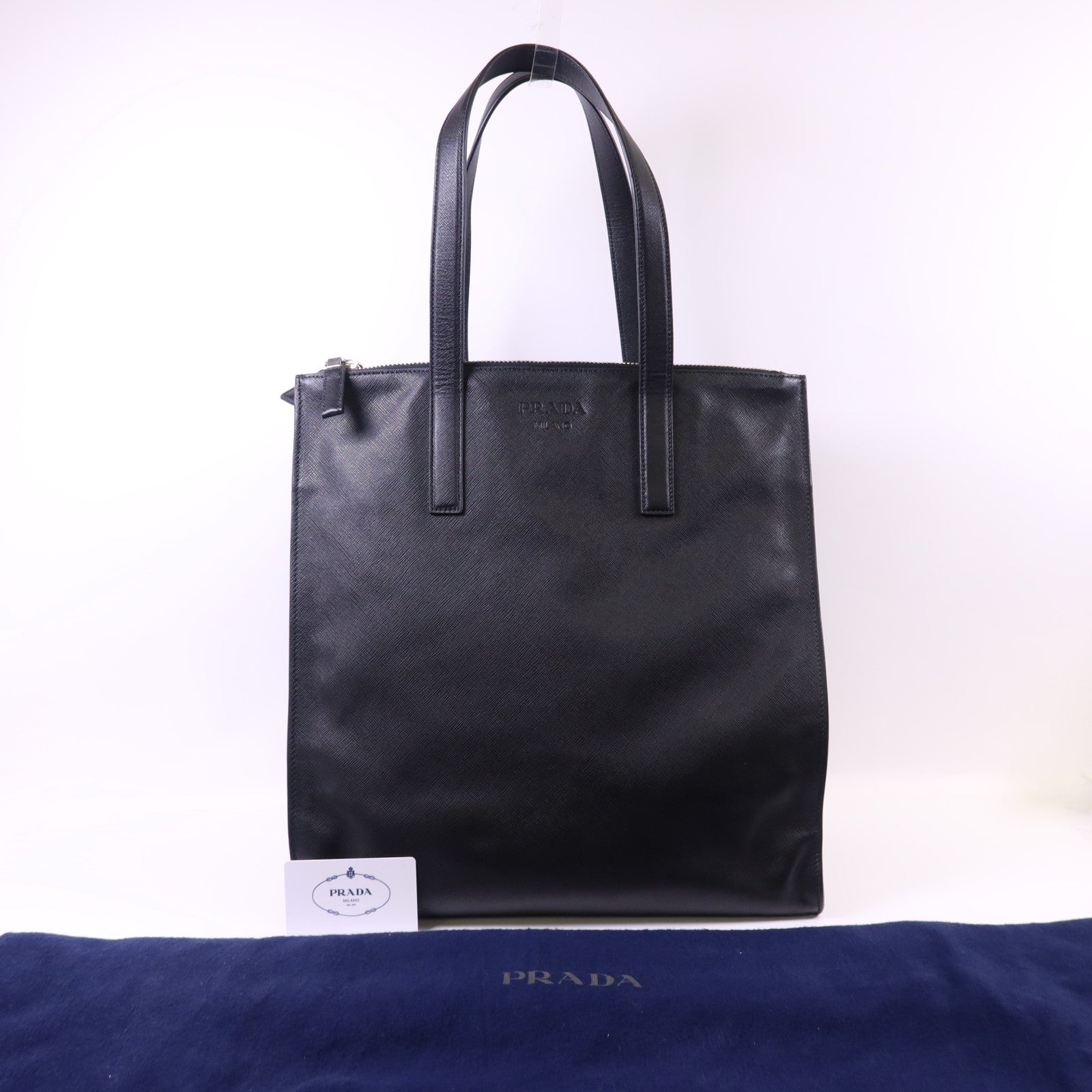 PRADA Saffiano皮革Tote Bag銀扣手挽袋