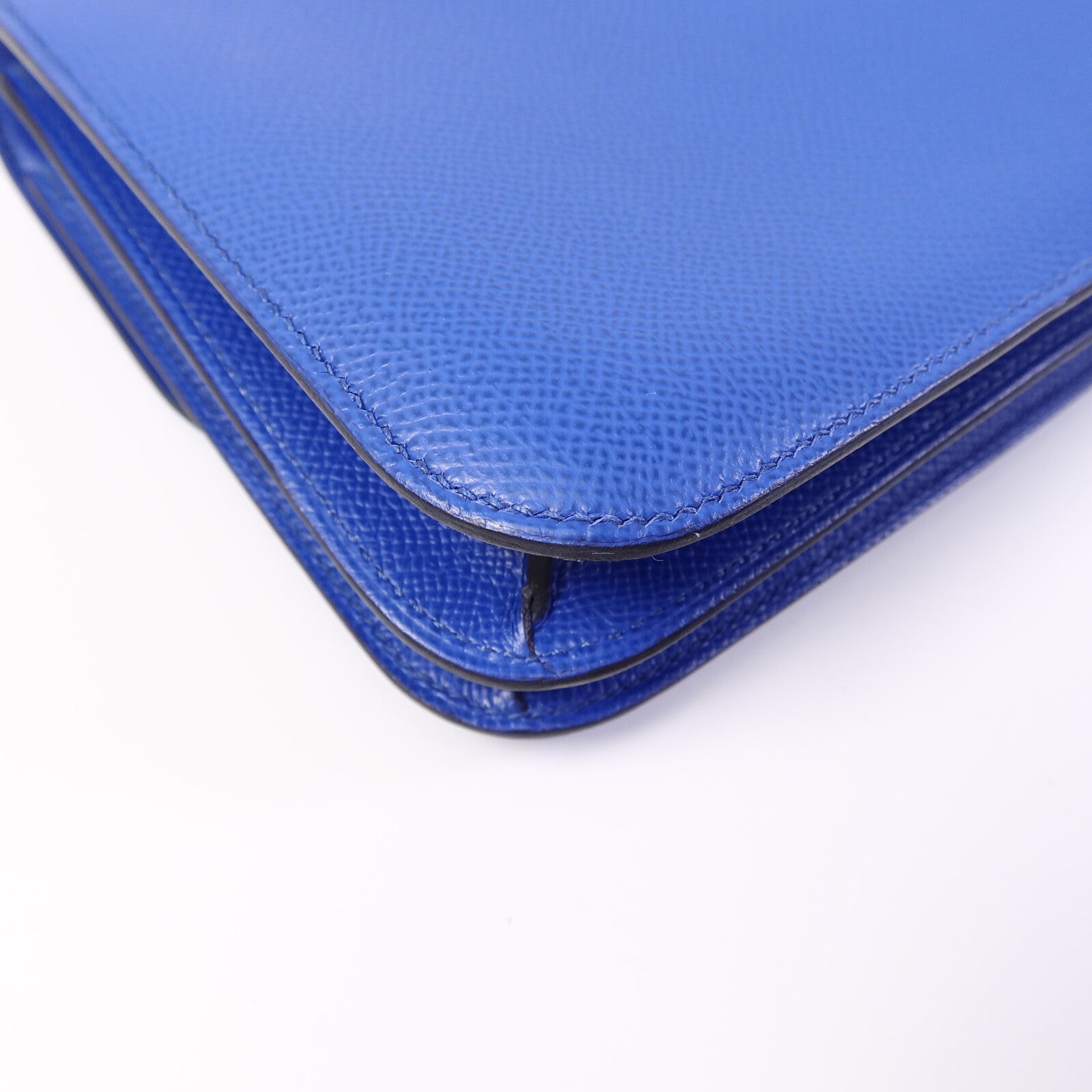 HERMES Epsom皮革Constance Mini肩背袋Bleu France
