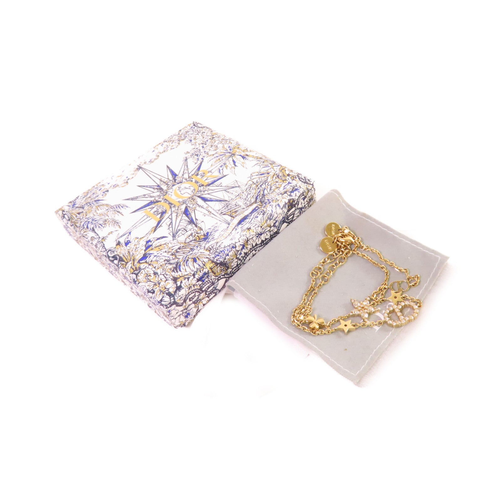 Dior 金屬/水鑽CD Bracelet金扣手鏈金色