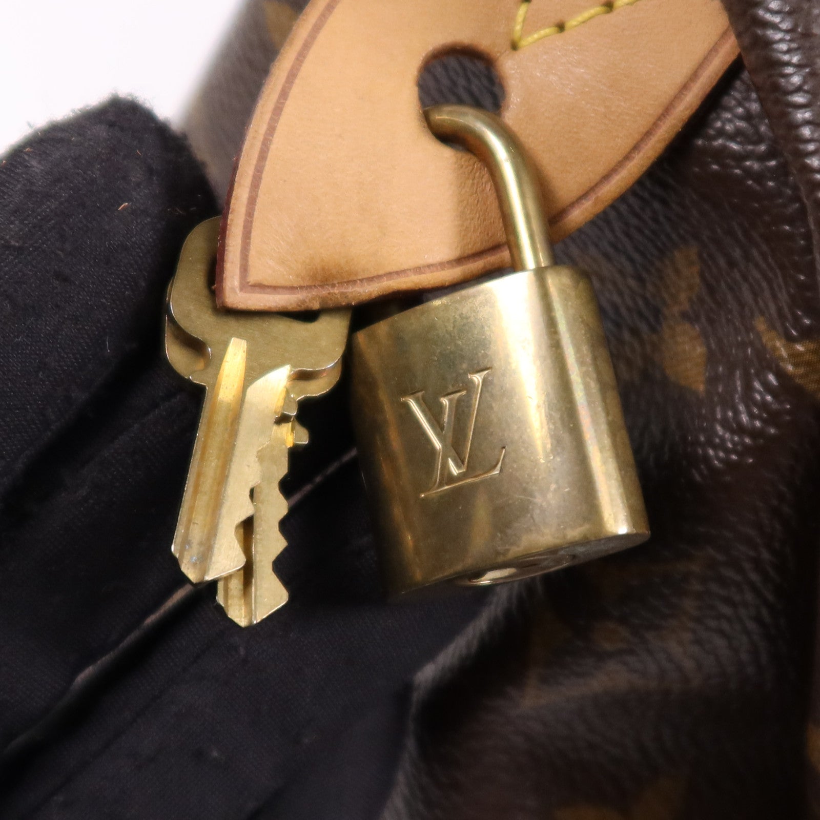 LOUIS VUITTON Monogram Speedy 35金扣手挽袋