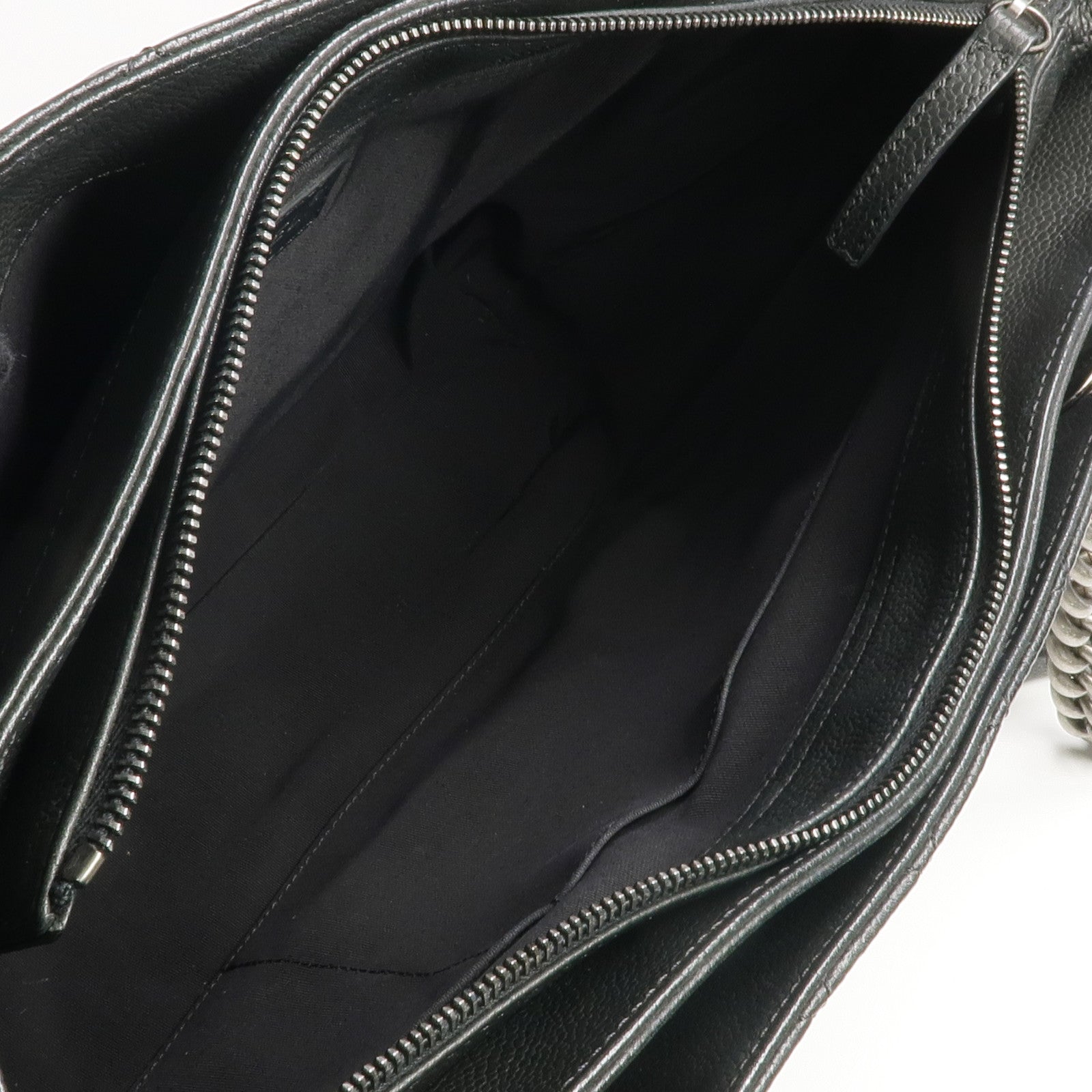 CHANEL 牛皮皮革Chain Shoulder銀扣鏈帶肩背袋