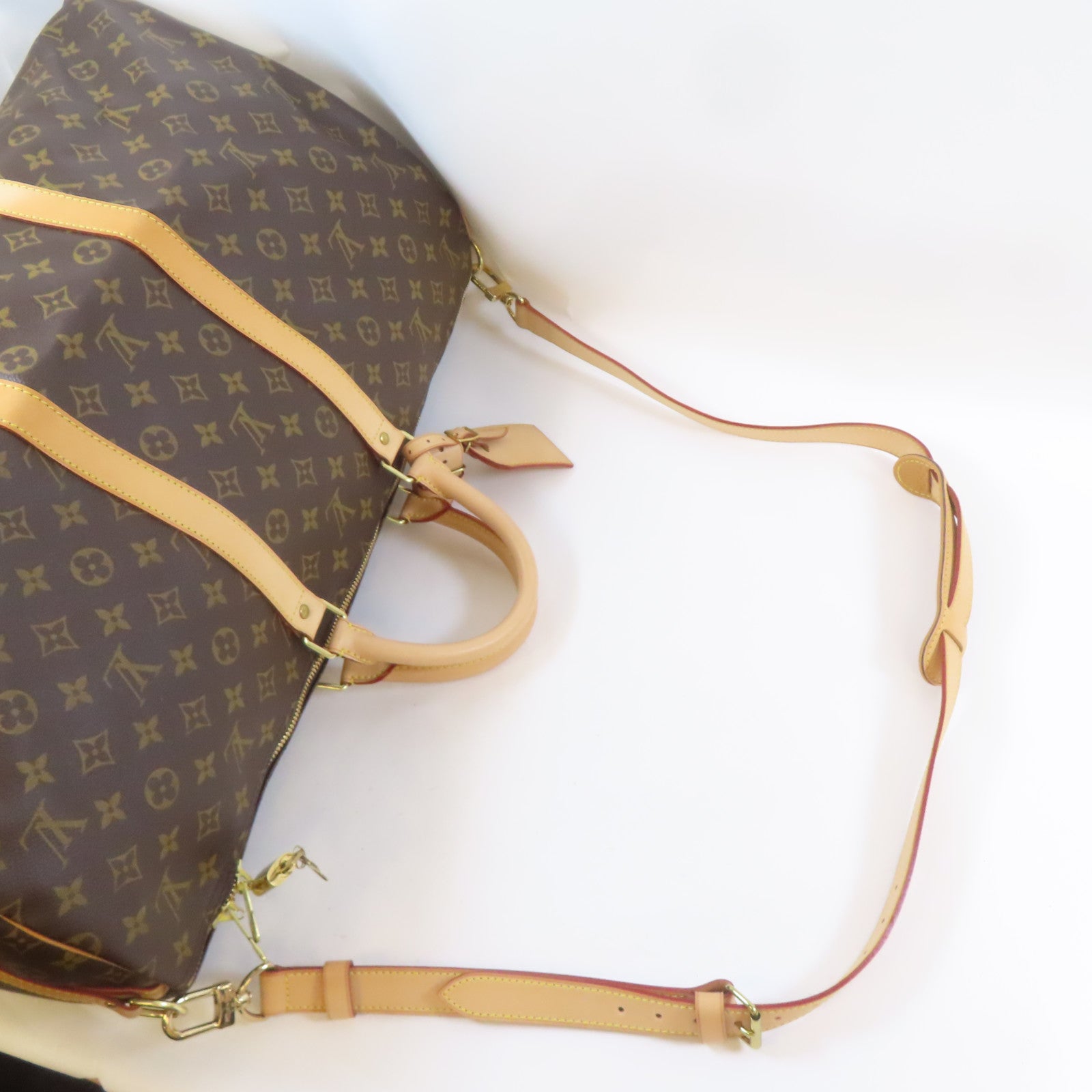 LOUIS VUITTON Monogram Keepall 55 Bamdoulie金扣手挽肩背兩用袋啡色