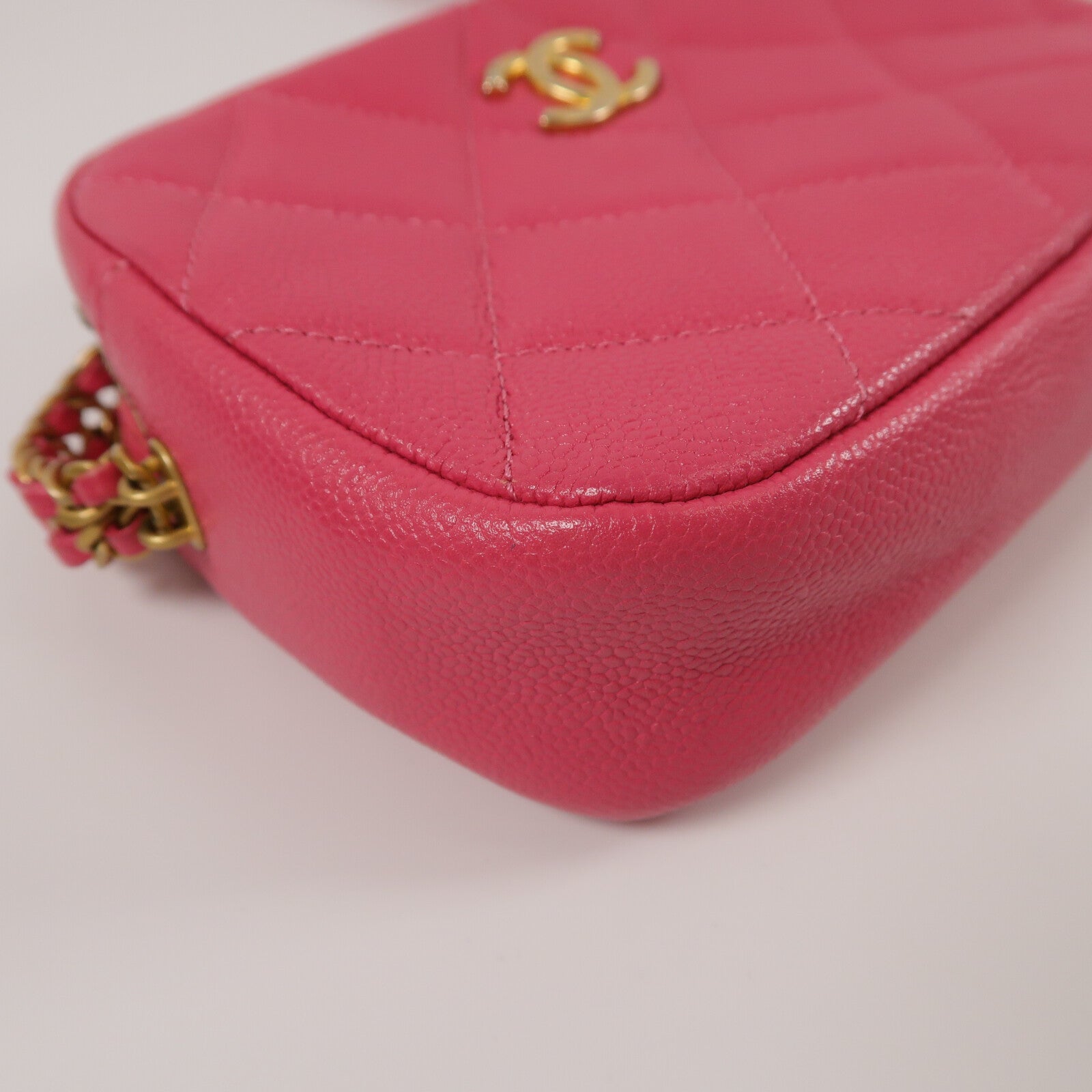 CHANEL 牛皮皮革Camera Bag鏈帶肩背袋