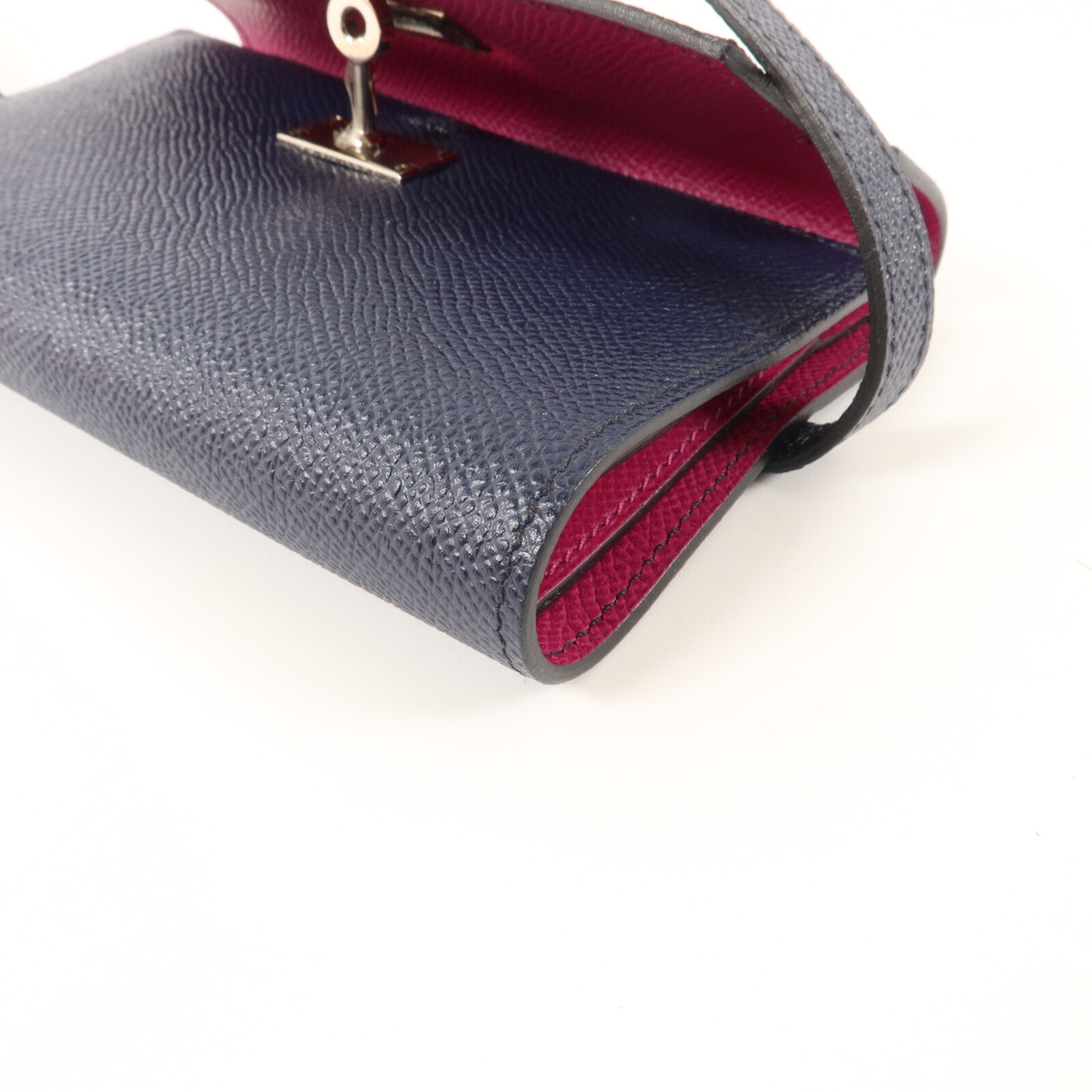 HERMES Epsom皮革Kelly Depliant Medium Wallet錢包Bleu Nuit