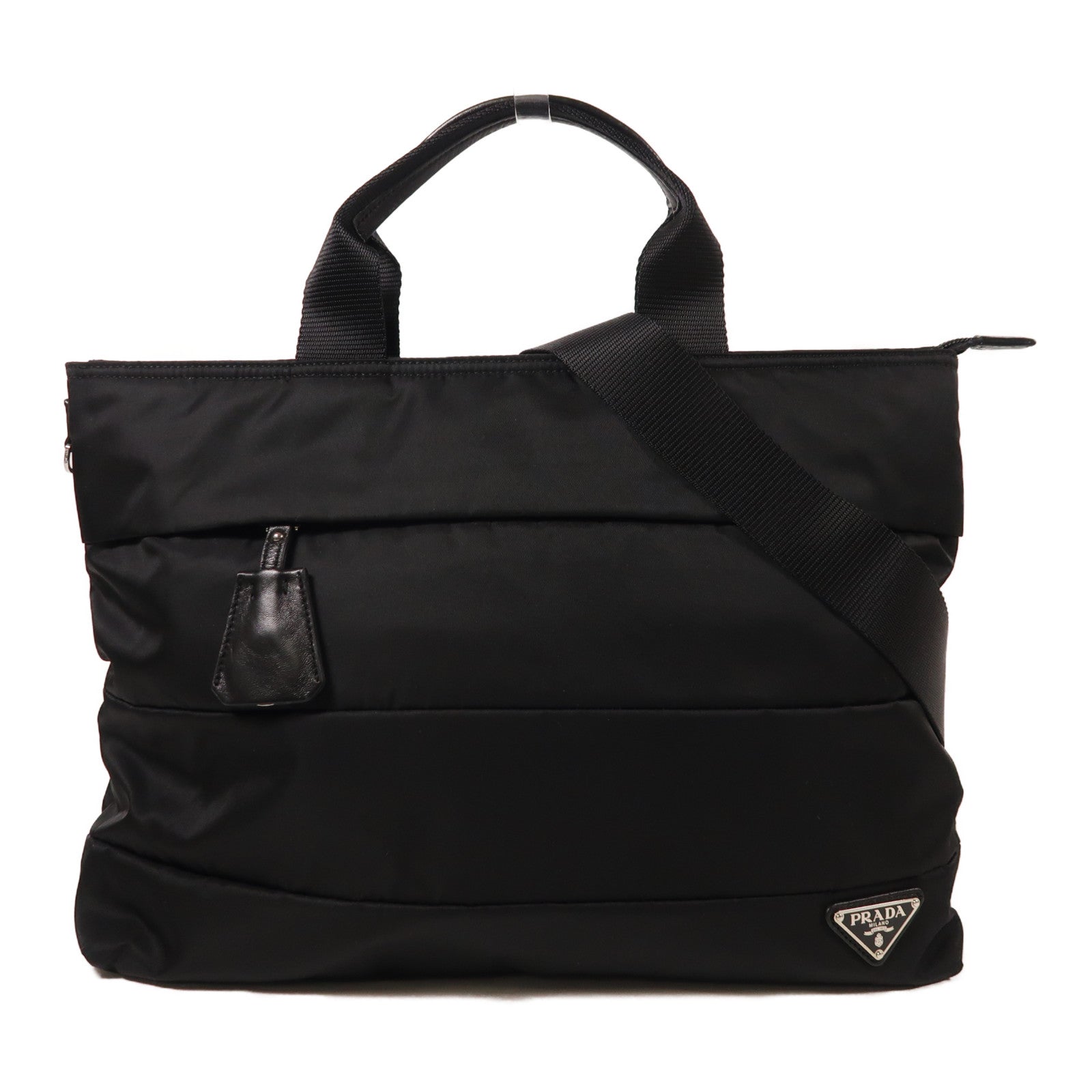 PRADA 尼龍2 Way Shoulder銀扣手挽肩背兩用袋
