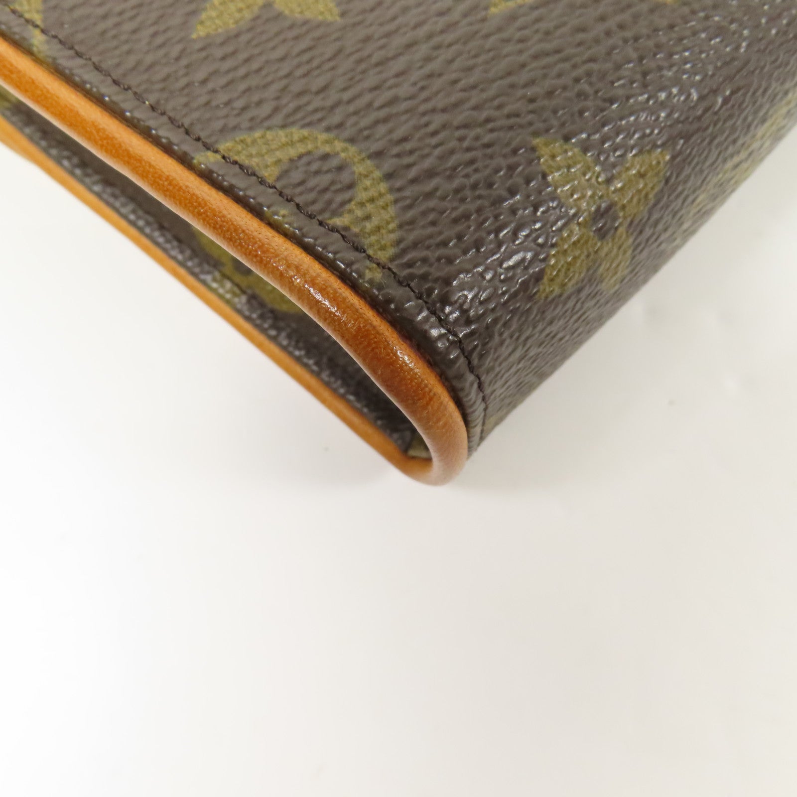 LOUIS VUITTON Monogram Pochette Florentine金扣腰包棕色