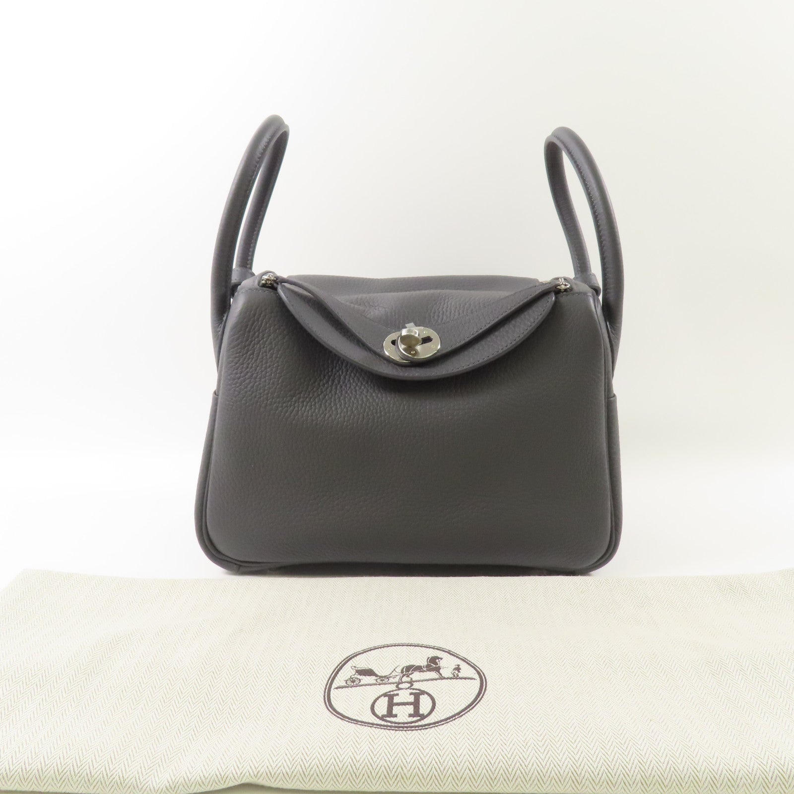 HERMES Clemence皮革Lindy 26手挽肩背兩用袋85 Ardoise