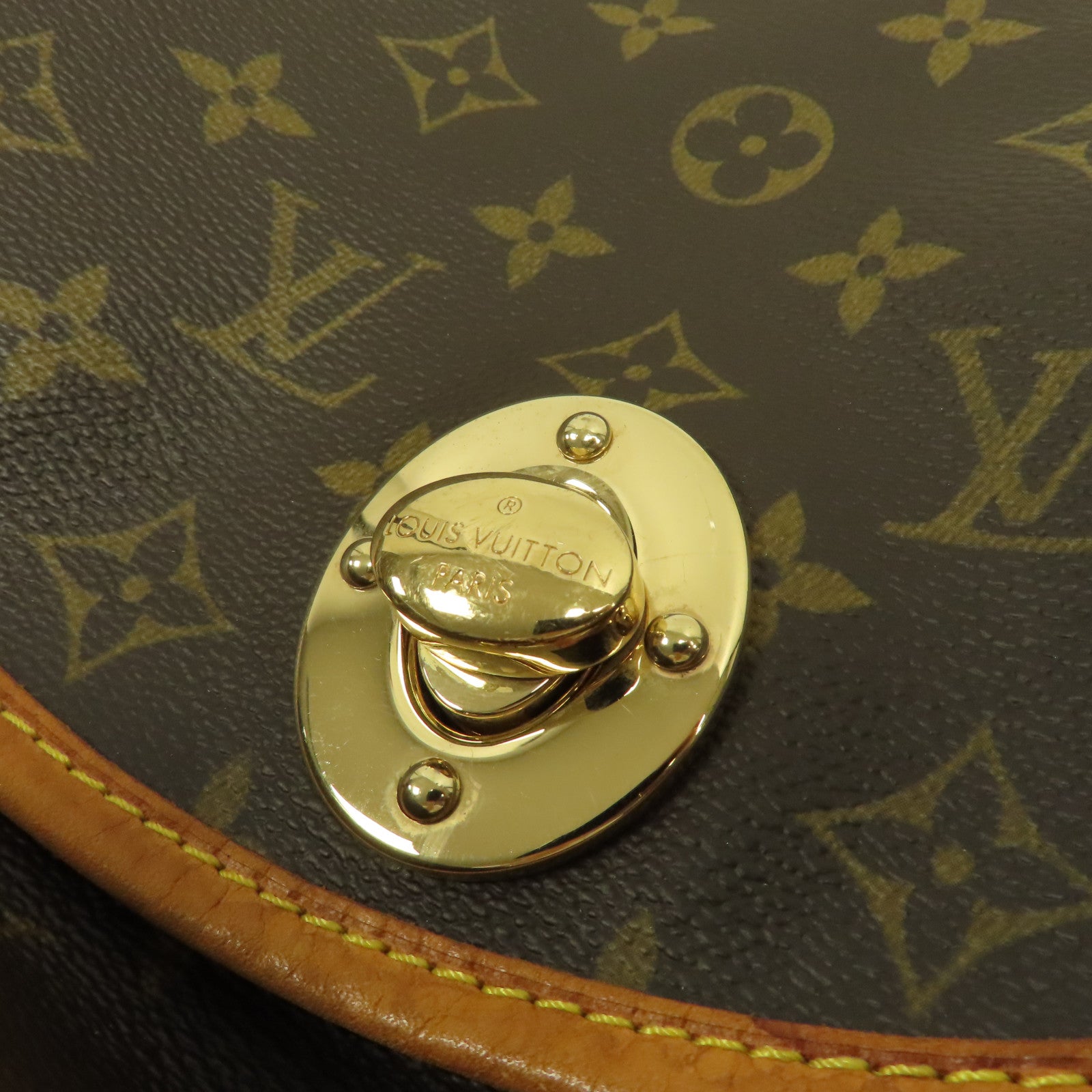 LOUIS VUITTON Monogram Tulum GM金扣肩背袋啡色