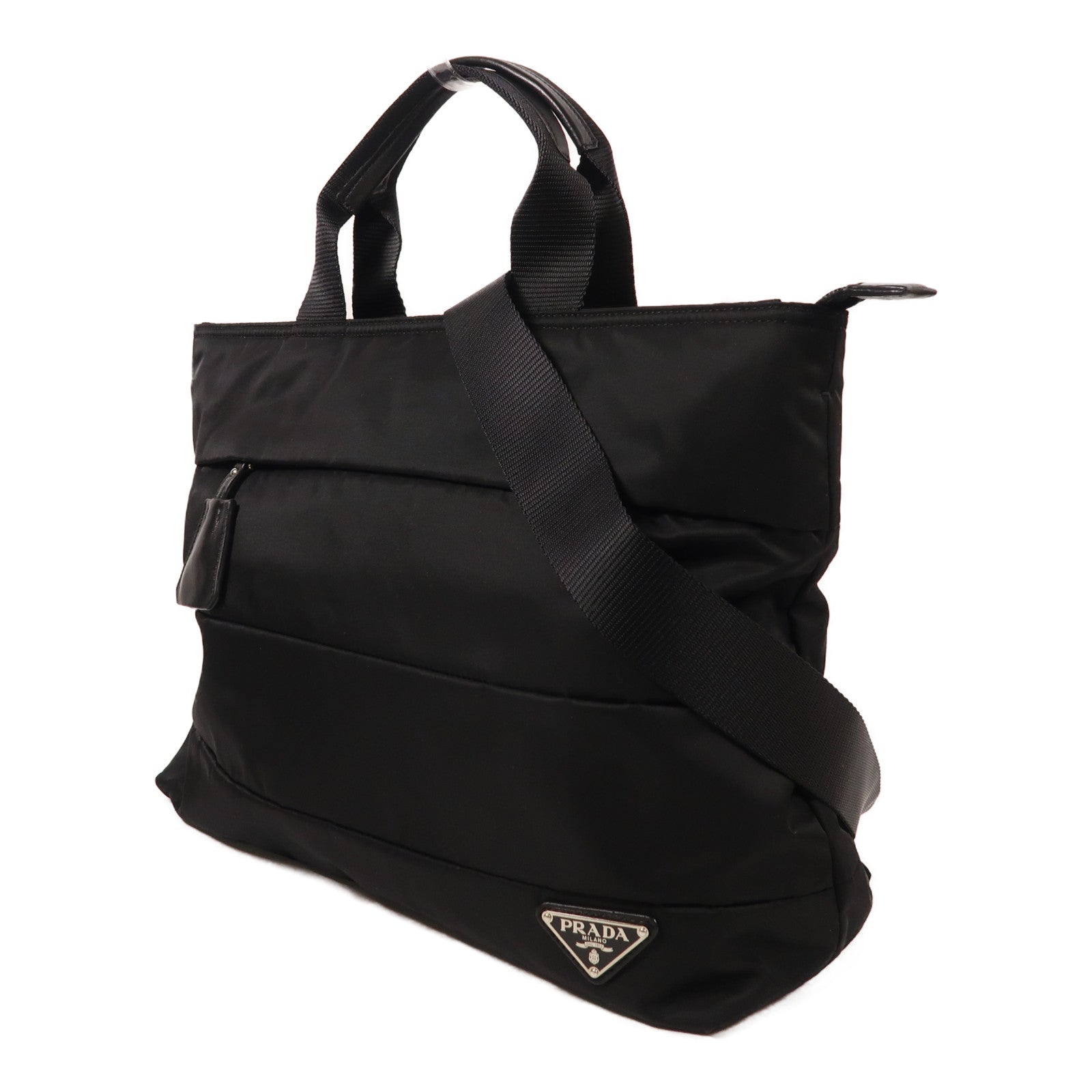 PRADA 尼龍2 Way Shoulder銀扣手挽肩背兩用袋