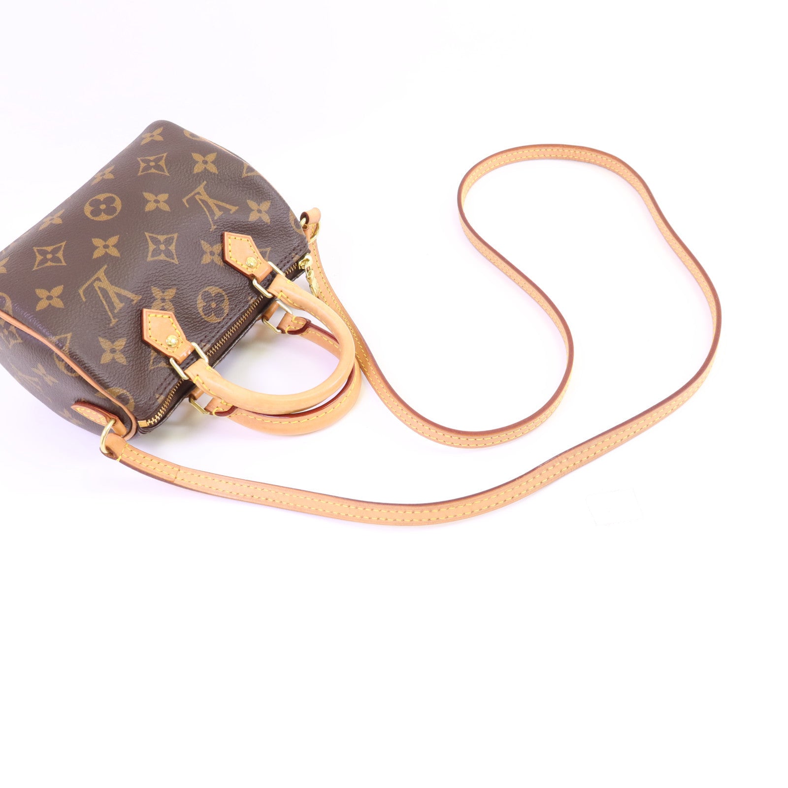 LOUIS VUITTON Monogram Nano Speedy金扣手挽肩背兩用袋