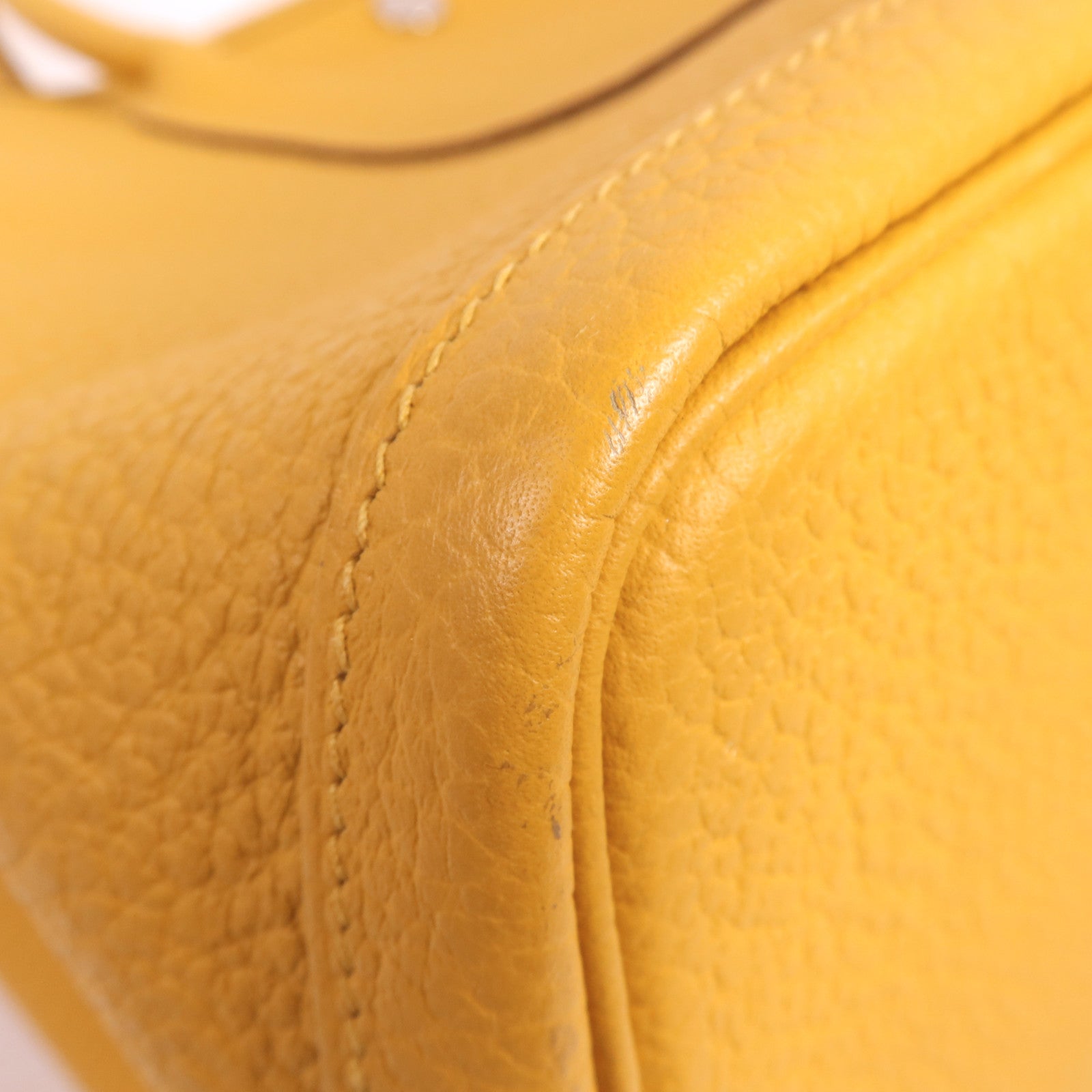 HERMES Country皮革Garden Party PM銀扣手挽袋Jaune Ambre