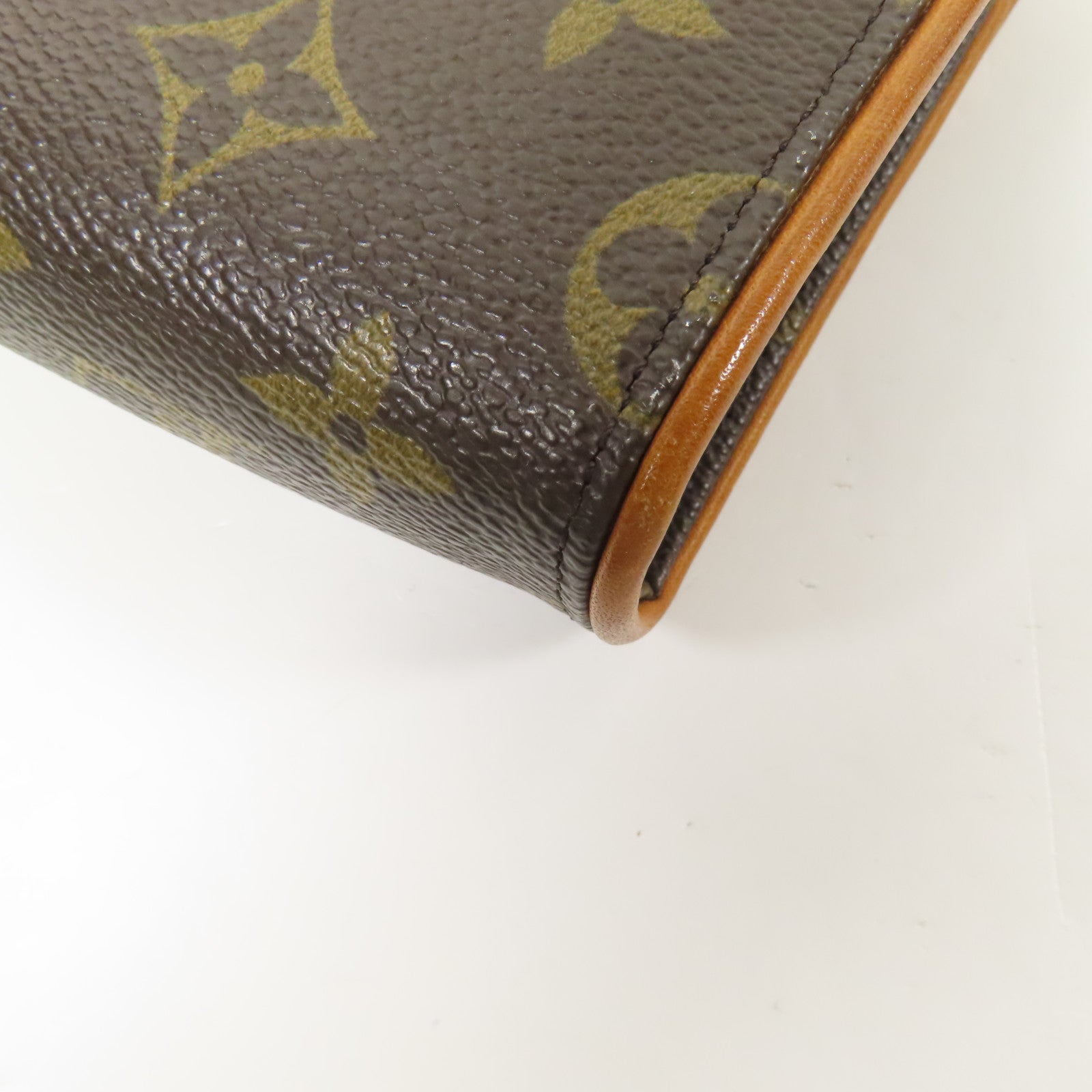 LOUIS VUITTON Monogram Pochette Florentine金扣腰包棕色