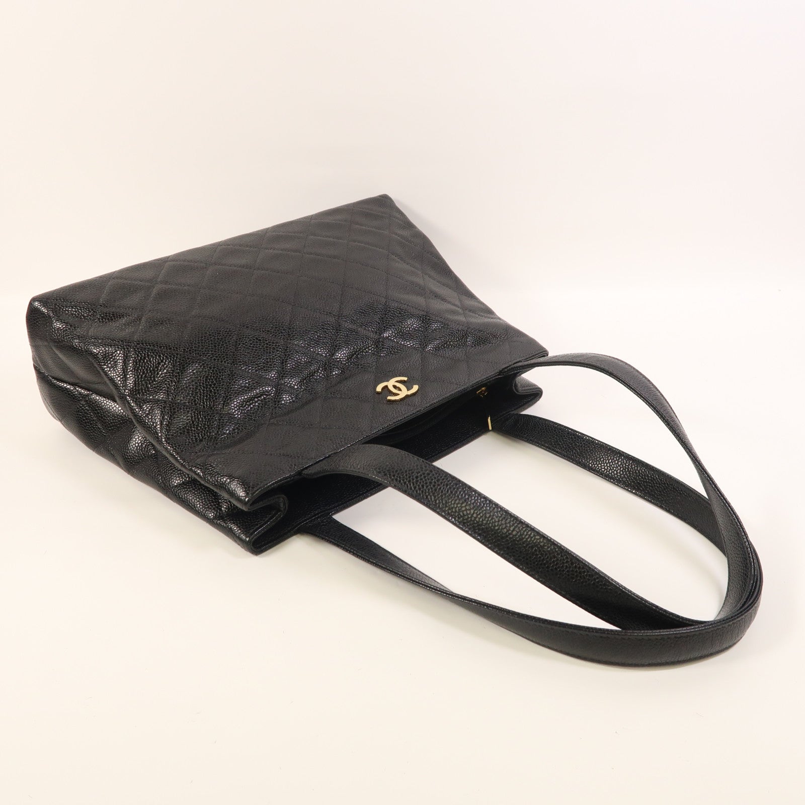 CHANEL 牛皮皮革Vintage Tote Bag金扣肩背袋