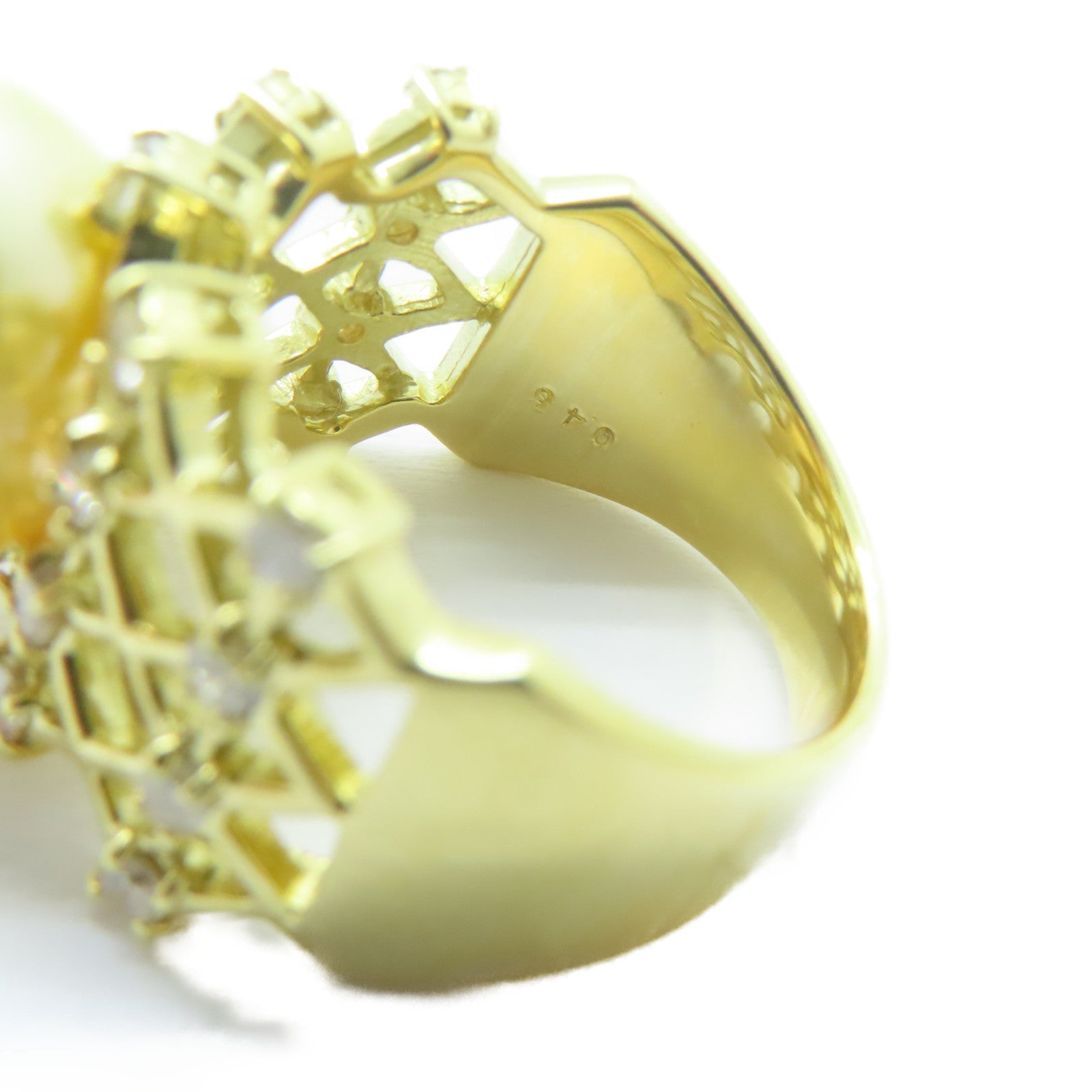 JEWELRY 18K黃金Pearl Ring 珍珠12.2mm/0.45ct鑽石戒指US#6