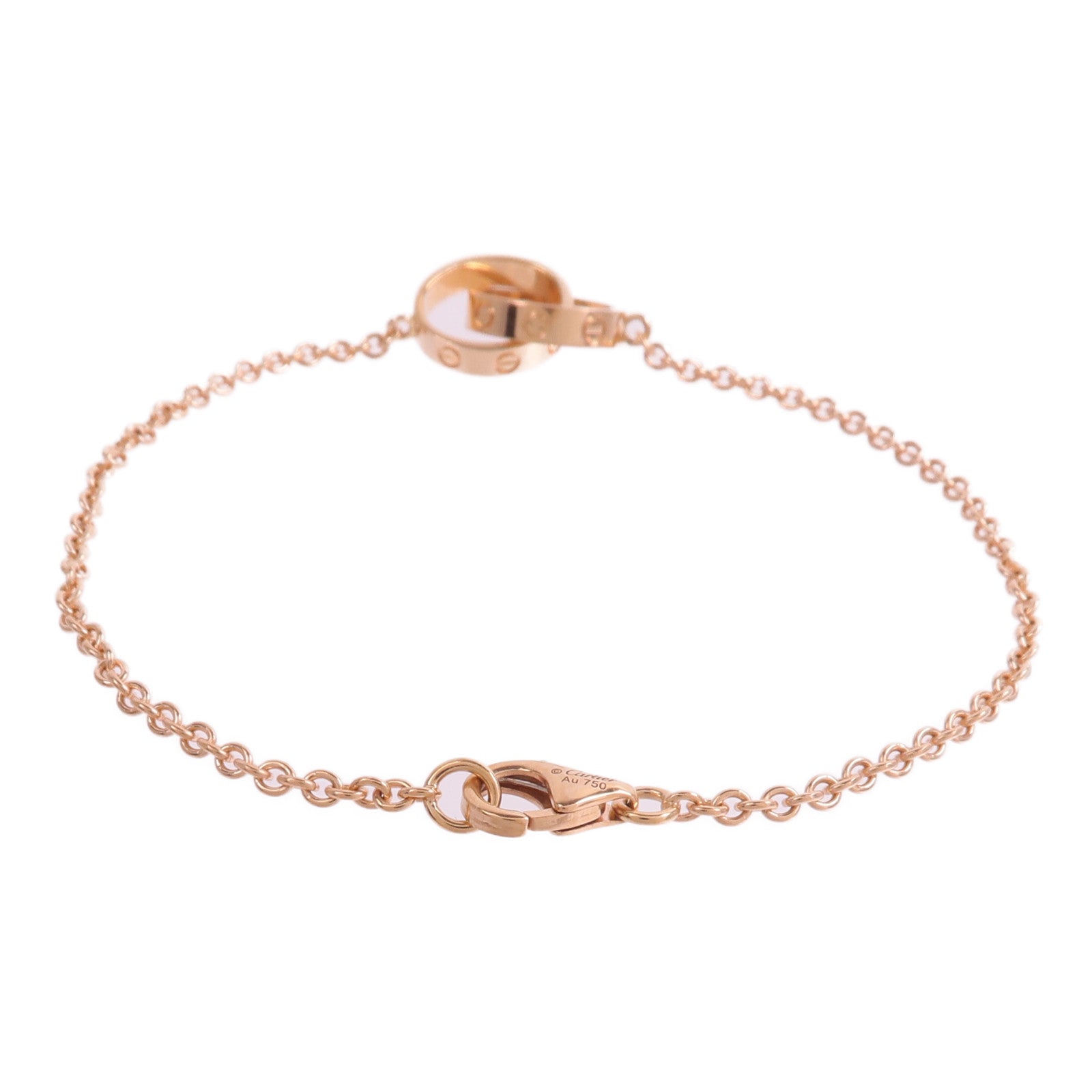 CARTIER 18K玫瑰金Love Blaceret On Chain手鏈