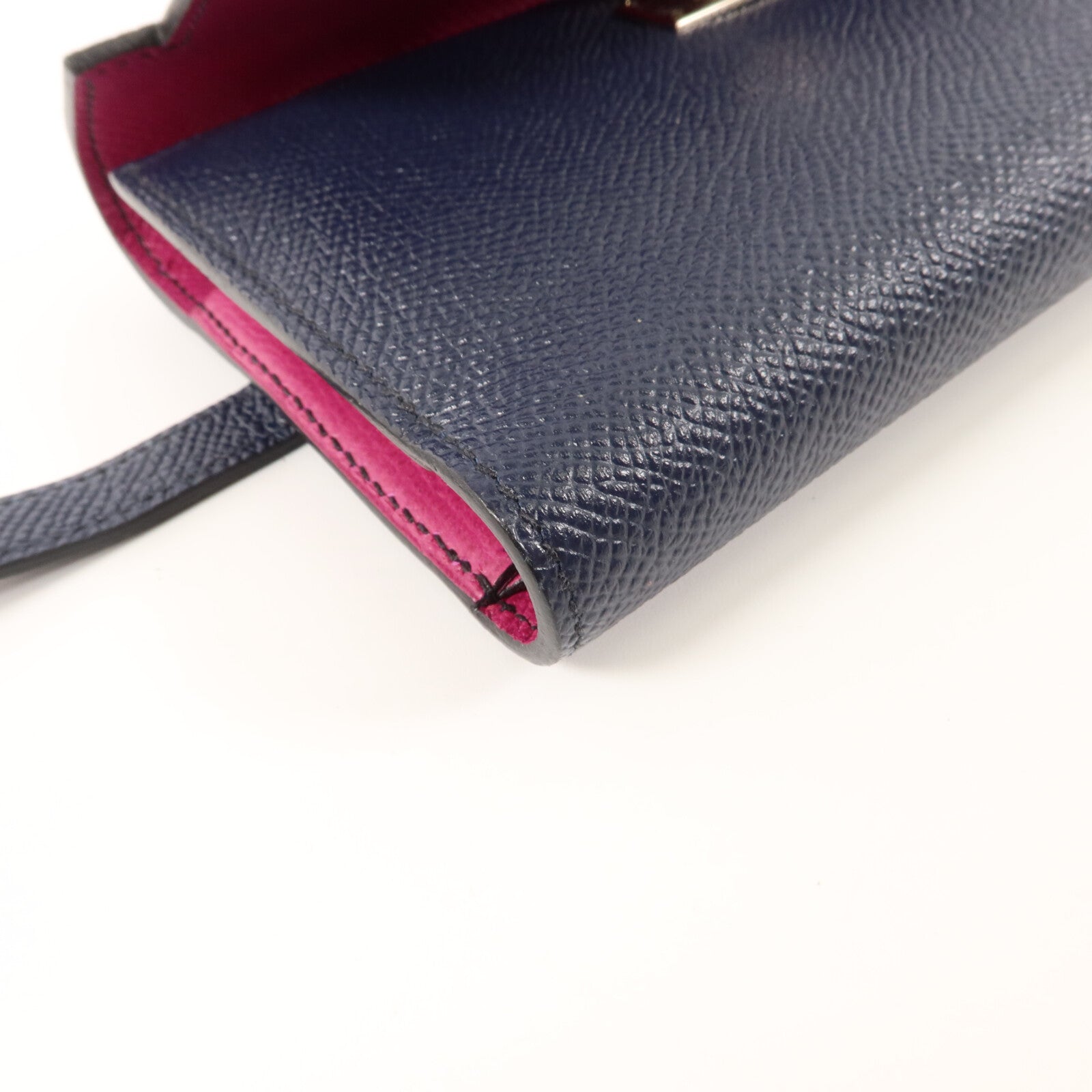 HERMES Epsom皮革Kelly Depliant Medium Wallet錢包Bleu Nuit