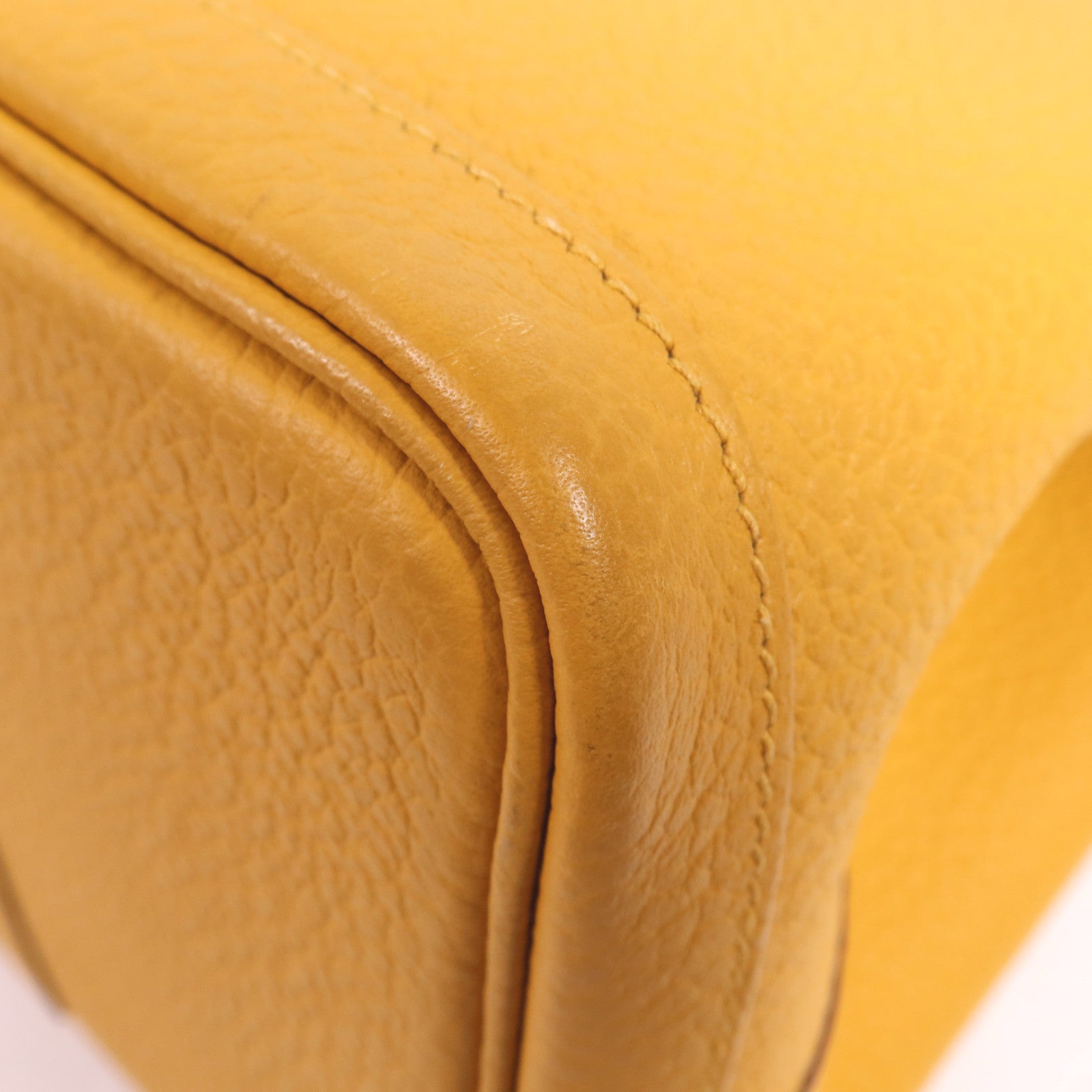 HERMES Country皮革Garden Party PM銀扣手挽袋Jaune Ambre