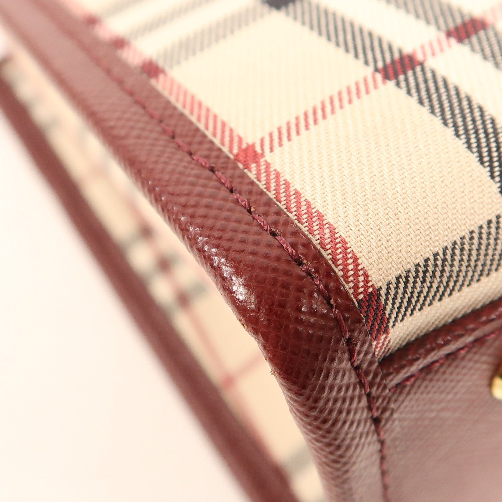 BURBERRY 帆布/牛皮皮革Hand Bag金扣手挽袋