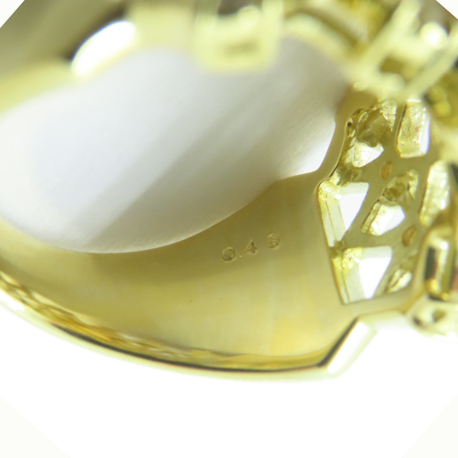 JEWELRY 18K黃金Pearl Ring 珍珠12.2mm/0.45ct鑽石戒指US#6