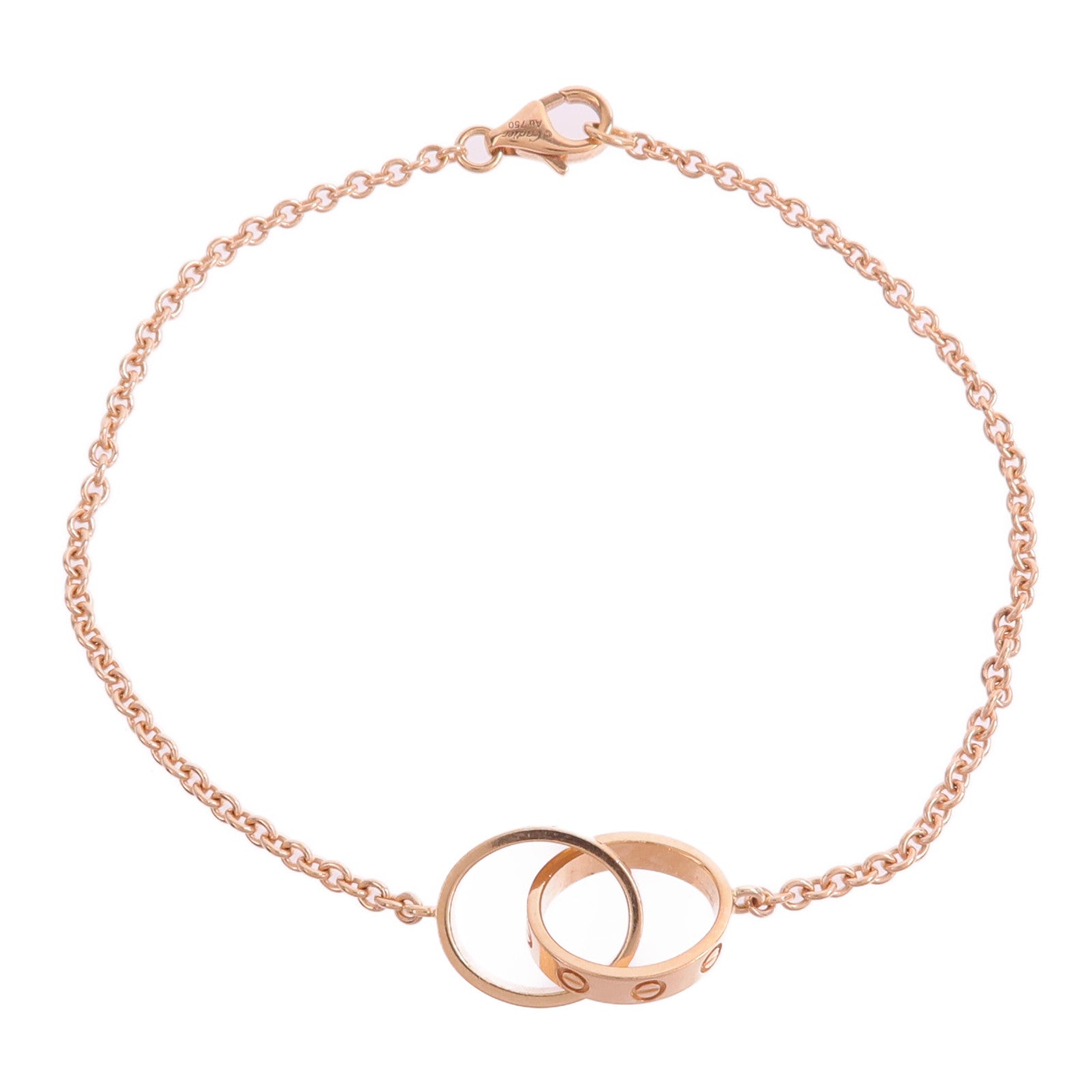 CARTIER 18K玫瑰金Love Blaceret On Chain手鏈