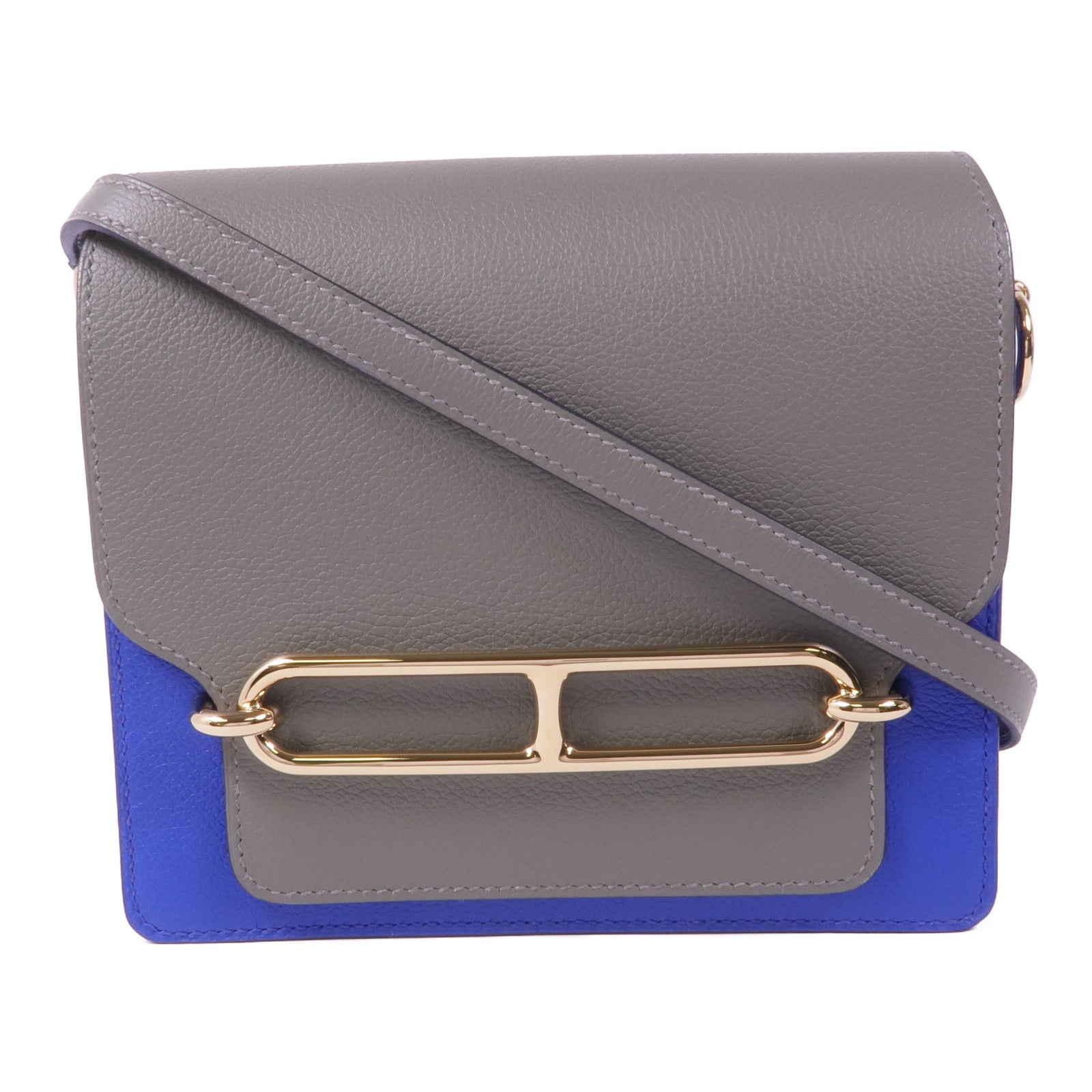 HERMES Evercolor皮革Roulis Mini金扣肩背袋