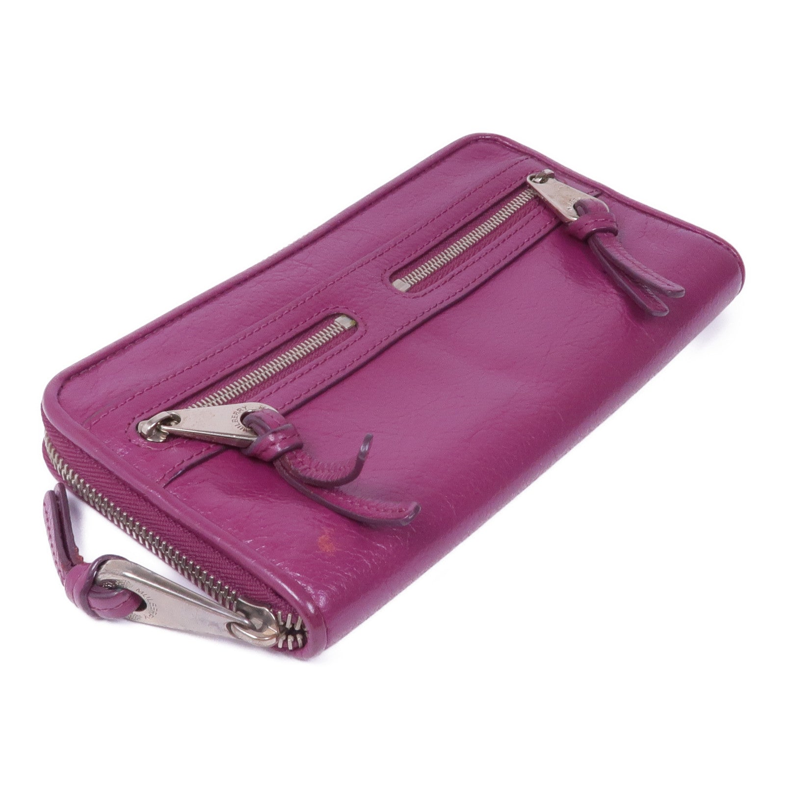 MULBERRY 牛皮皮革Long Wallet銀扣長錢包