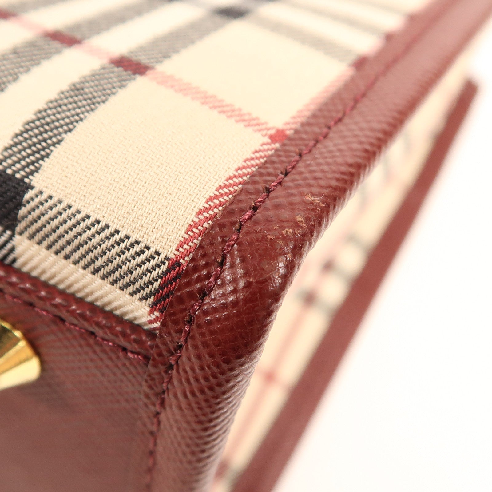 BURBERRY 帆布/牛皮皮革Hand Bag金扣手挽袋