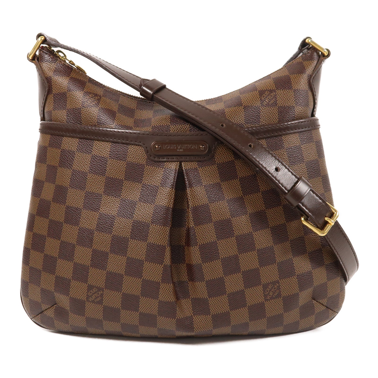 LOUIS VUITTON Damier Bloomsbury PM金扣肩背袋棕色