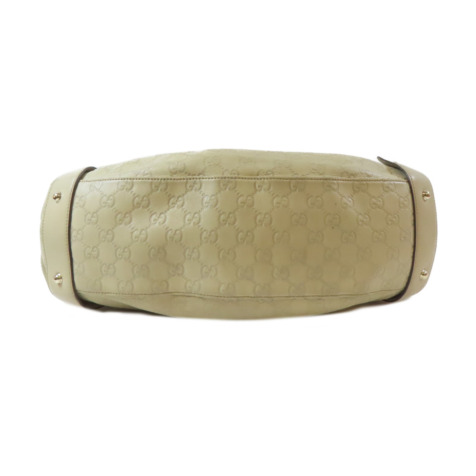 GUCCI 【清倉大減價】牛皮皮革Shoulder Bag銀扣肩背袋白色