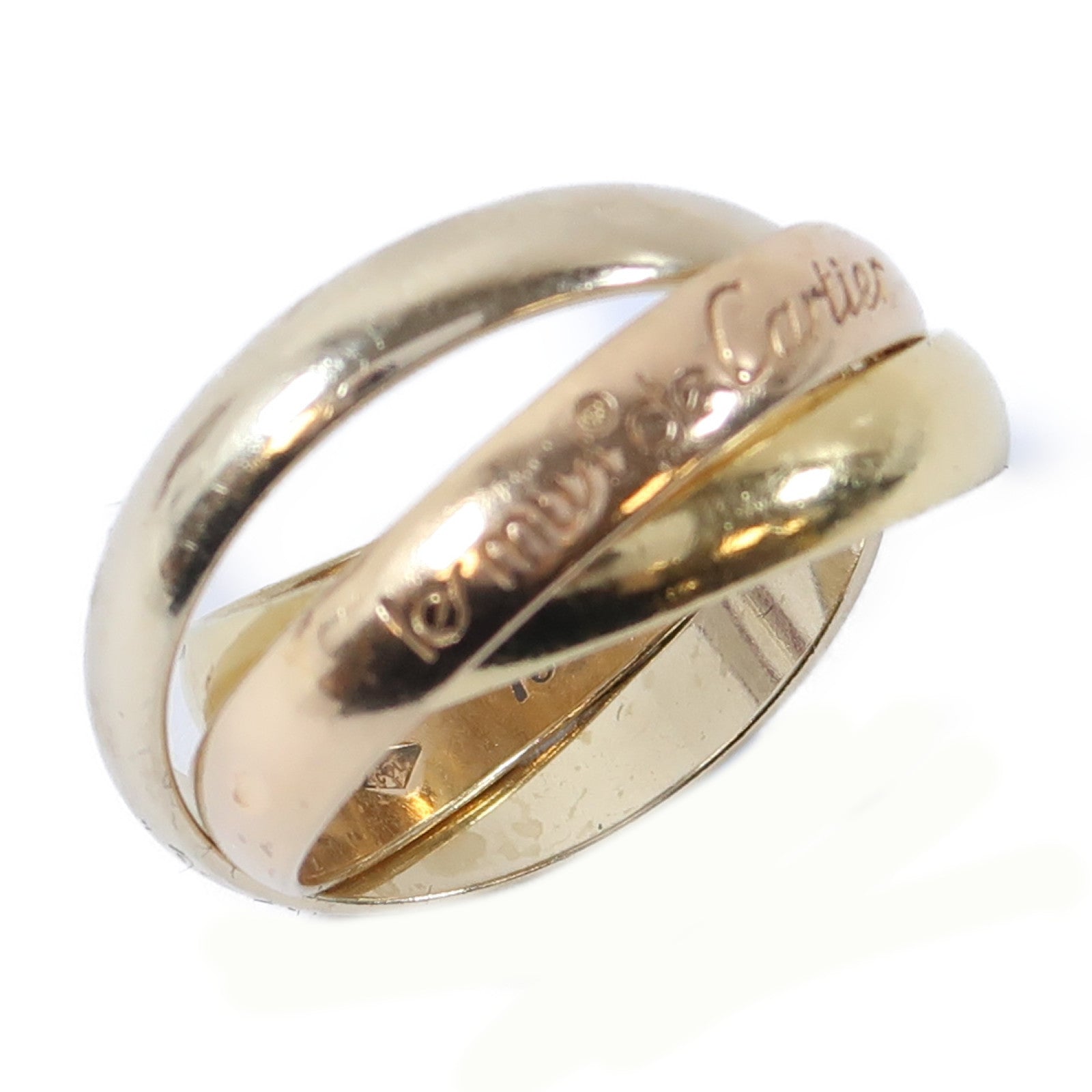 CARTIER 18K黃金/白金/玫瑰金Trinity Ring戒指Cartier#50/US#5.25