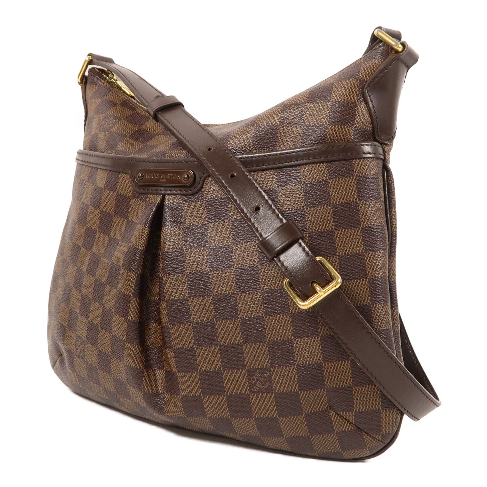 LOUIS VUITTON Damier Bloomsbury PM金扣肩背袋棕色
