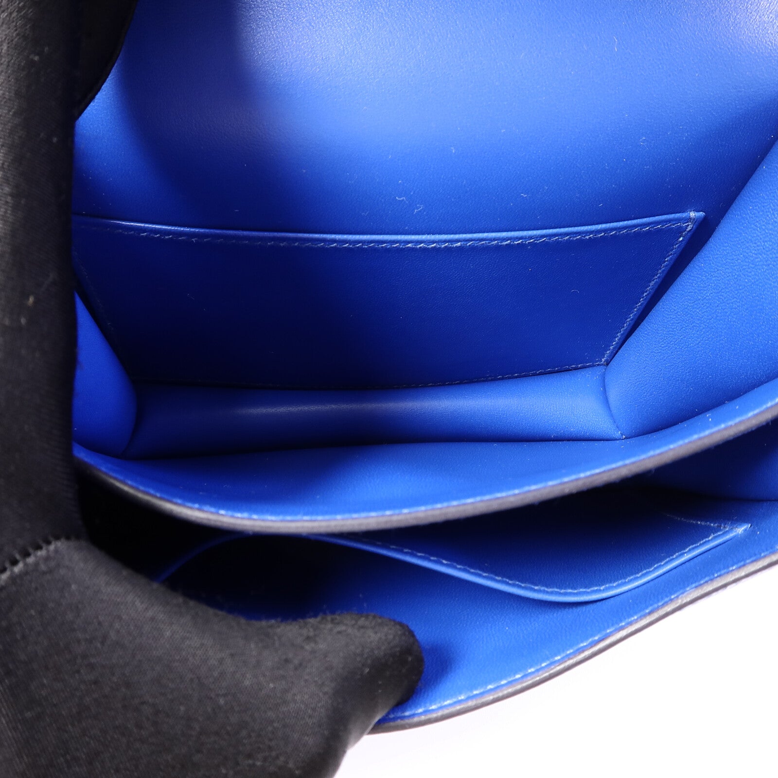 HERMES Epsom皮革Constance Mini肩背袋Bleu France
