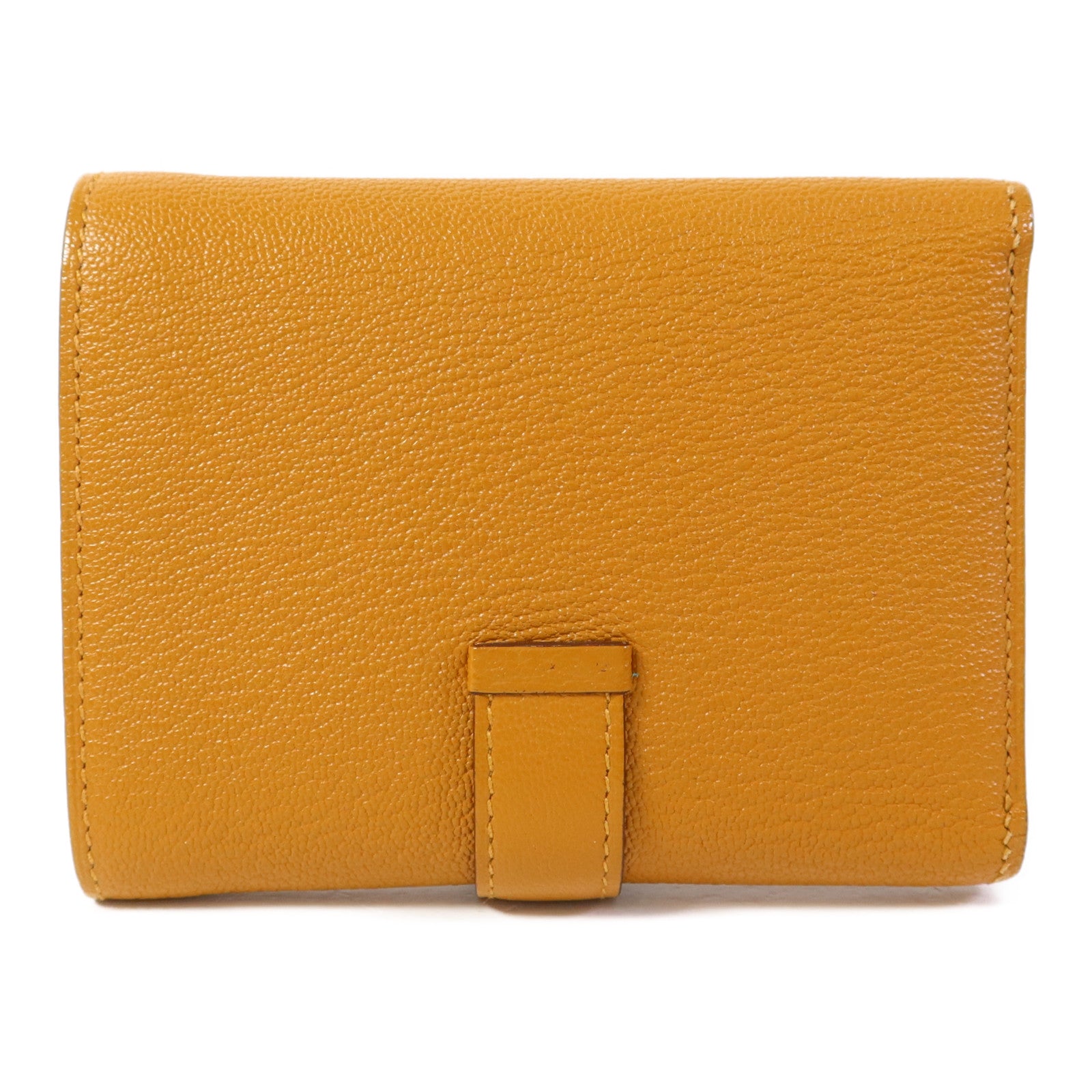 HERMES Chevre皮革Bearn Wallet金扣錢包Sesame