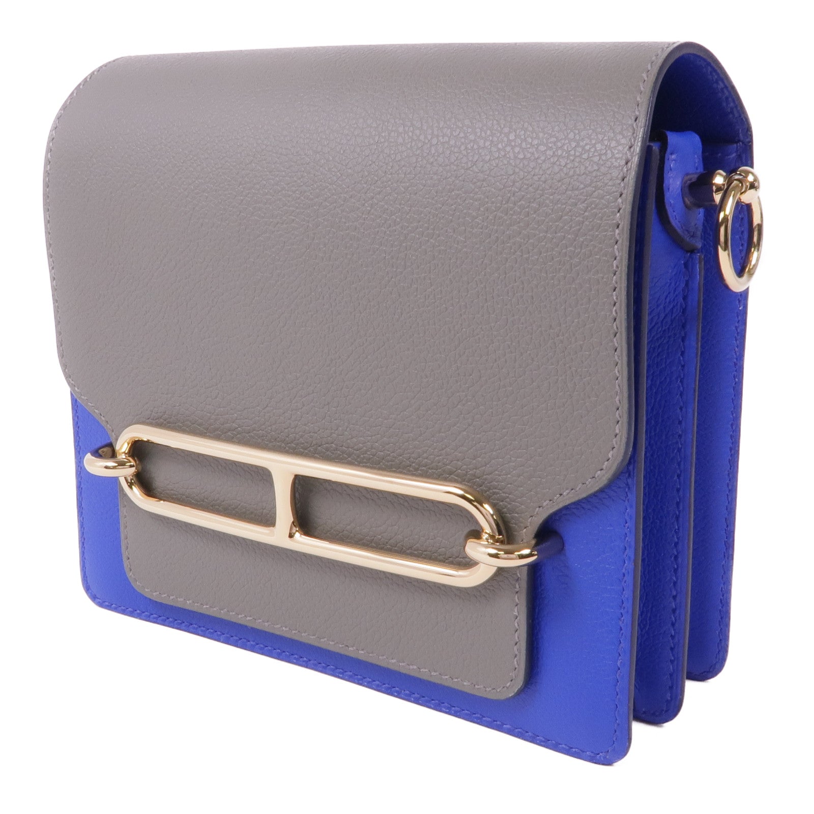 HERMES Evercolor皮革Roulis Mini金扣肩背袋