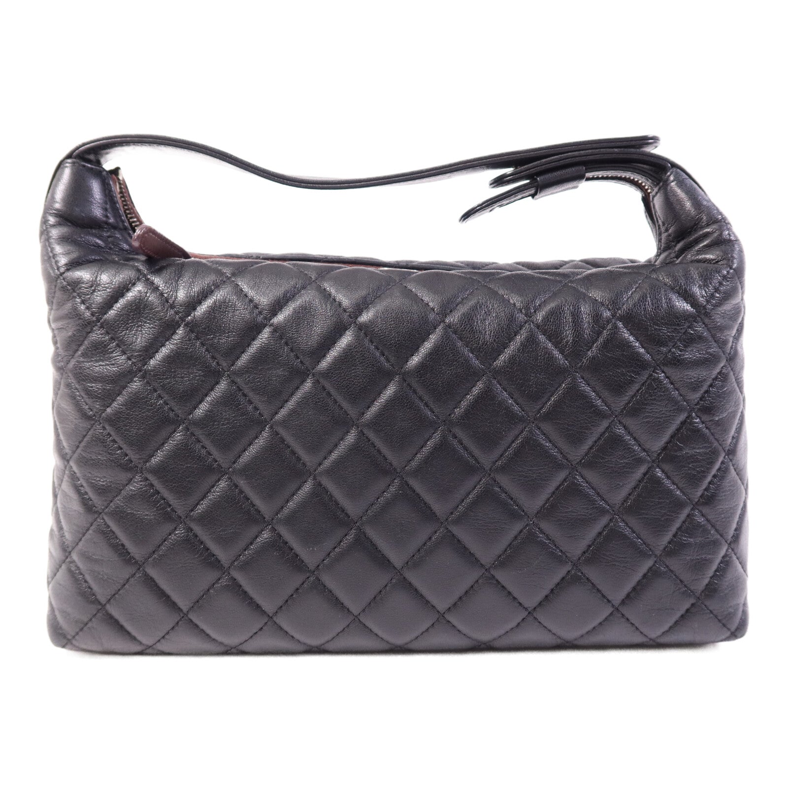 CHANEL 羊皮皮革Vintage Hobo Bag銀扣肩背袋