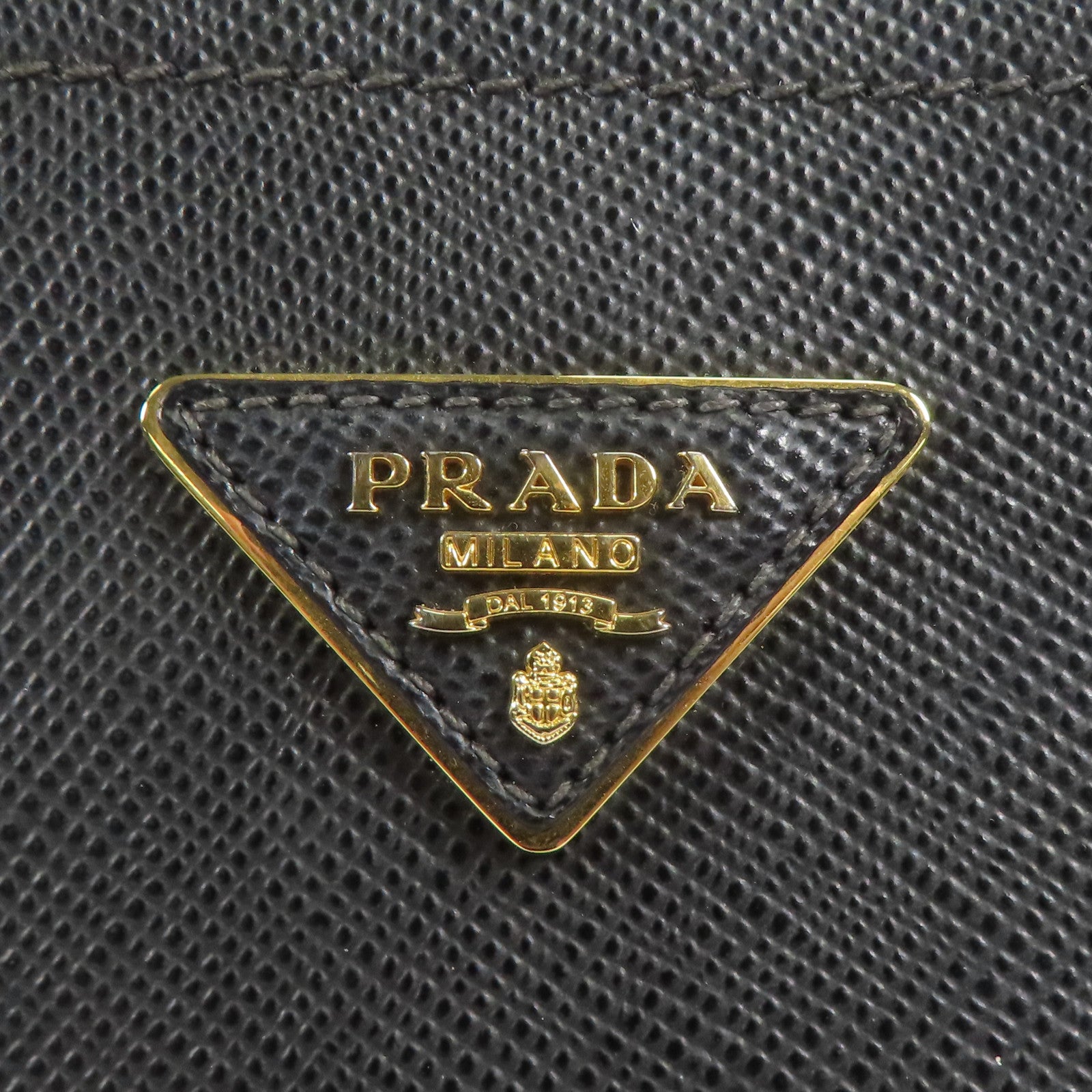 PRADA Saffiano皮革Panier金扣手挽肩背兩用袋