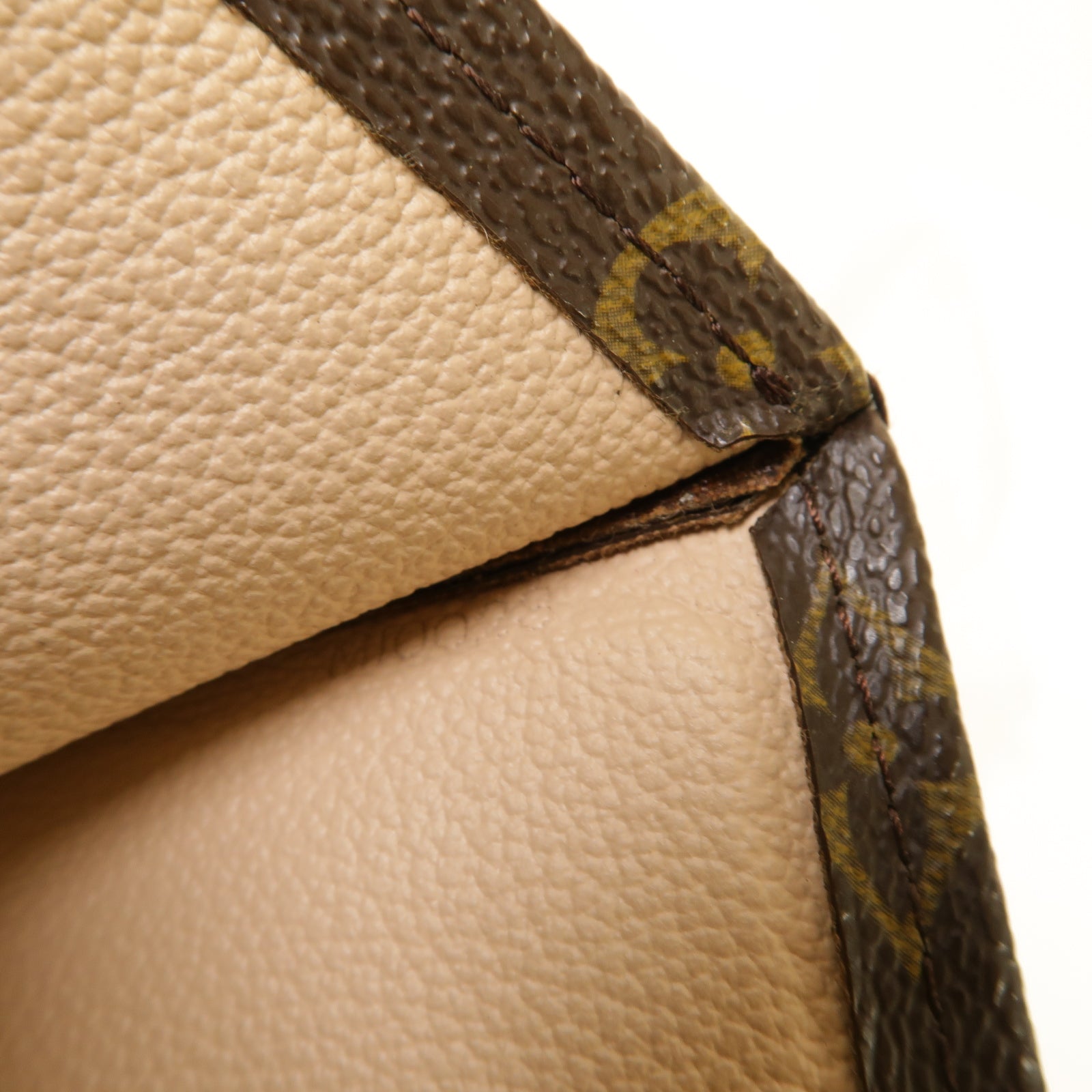 LOUIS VUITTON Monogram Sac Plat金扣手挽袋啡色