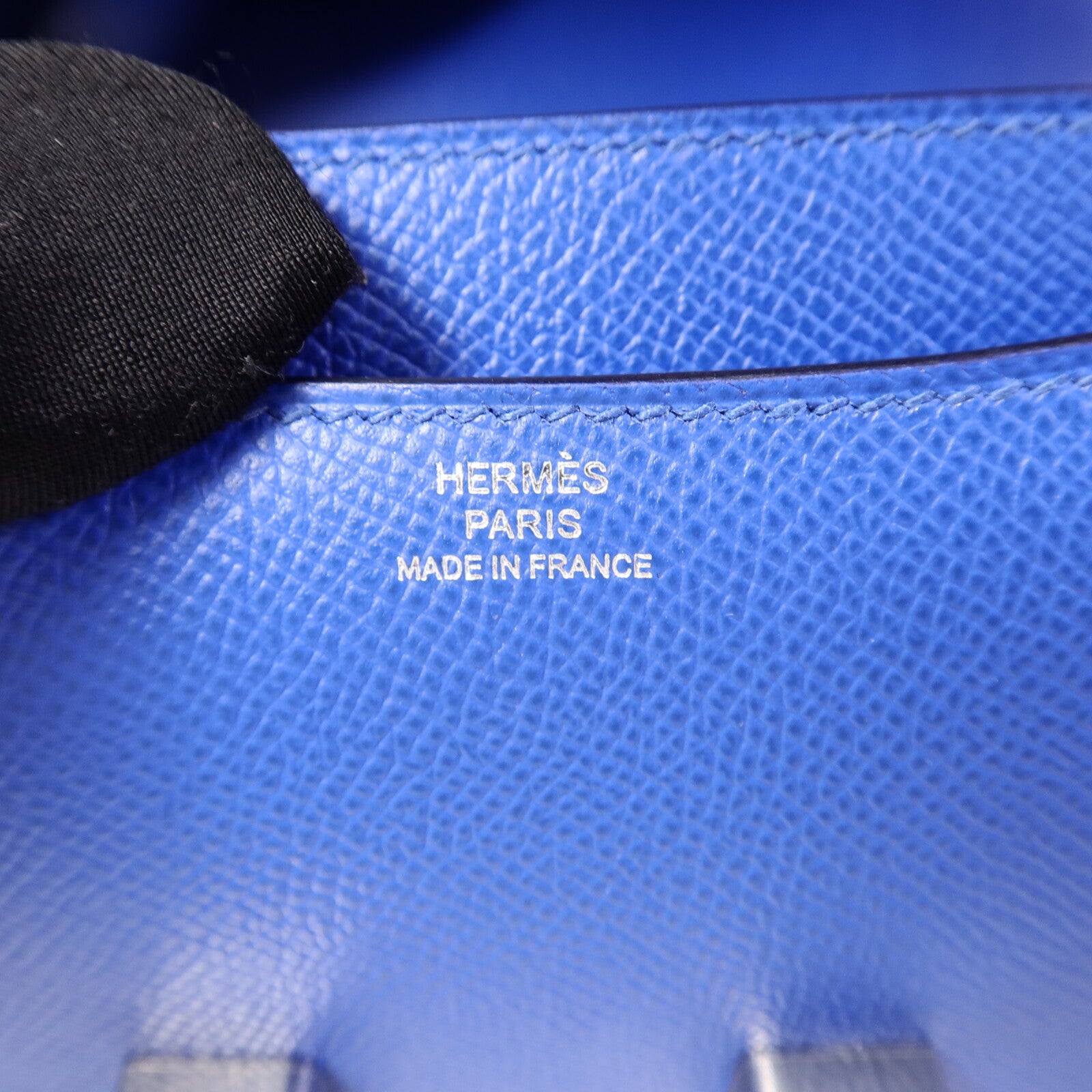 HERMES Epsom皮革Constance Mini肩背袋Bleu France