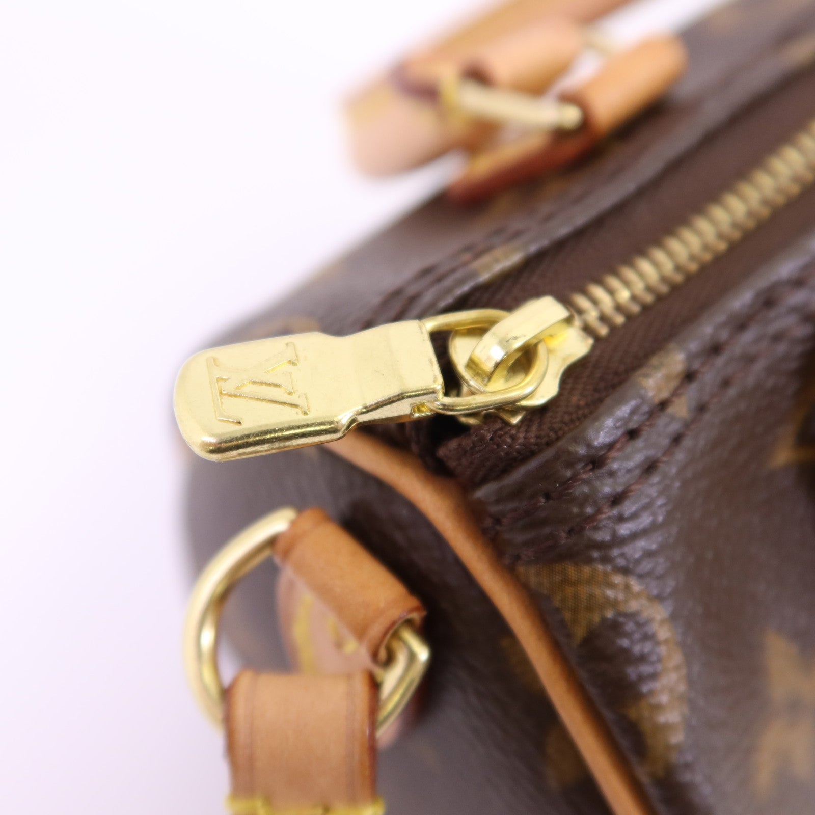 LOUIS VUITTON Monogram Nano Speedy金扣手挽肩背兩用袋