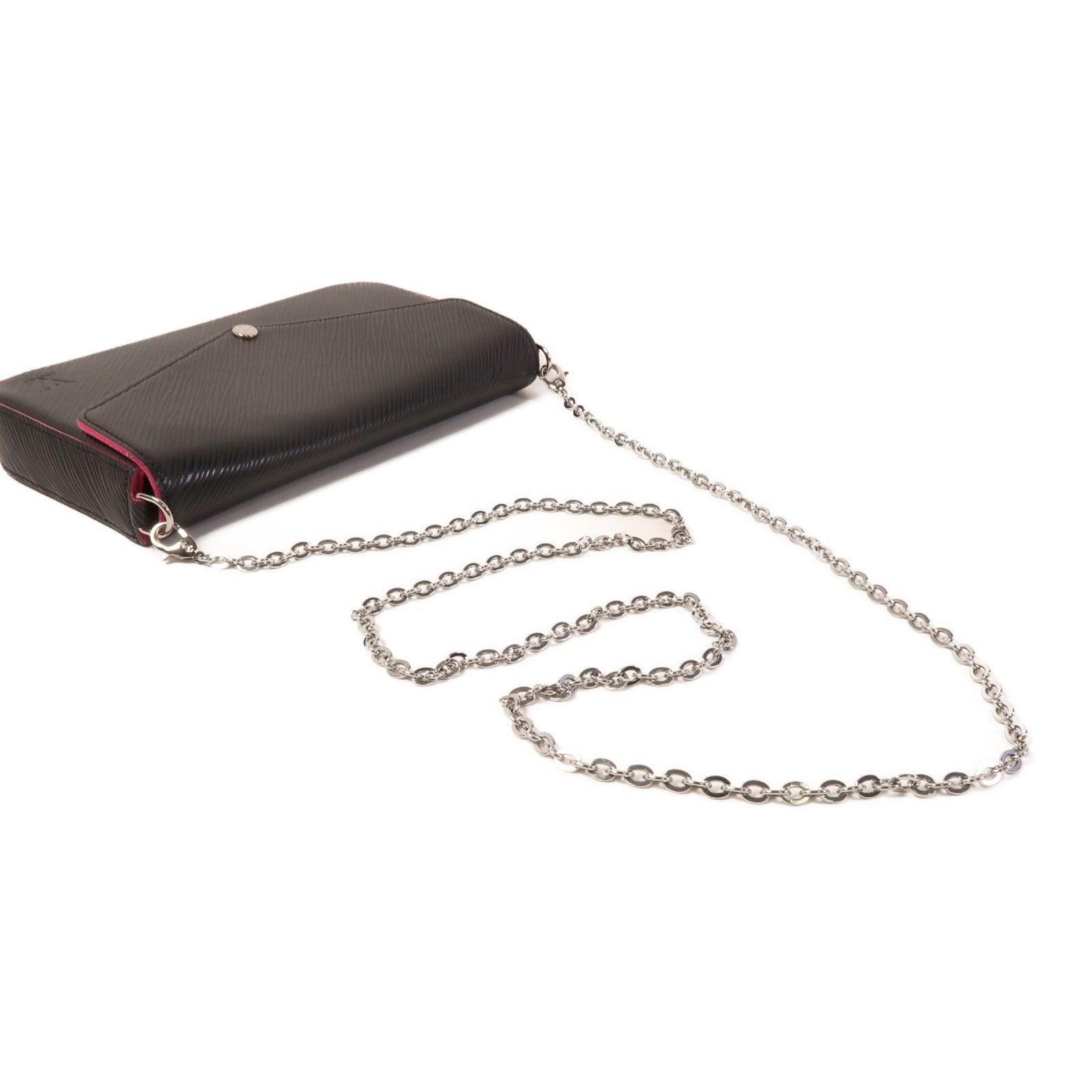 LOUIS VUITTON Epi Pochette Felissie銀扣鏈帶肩背袋