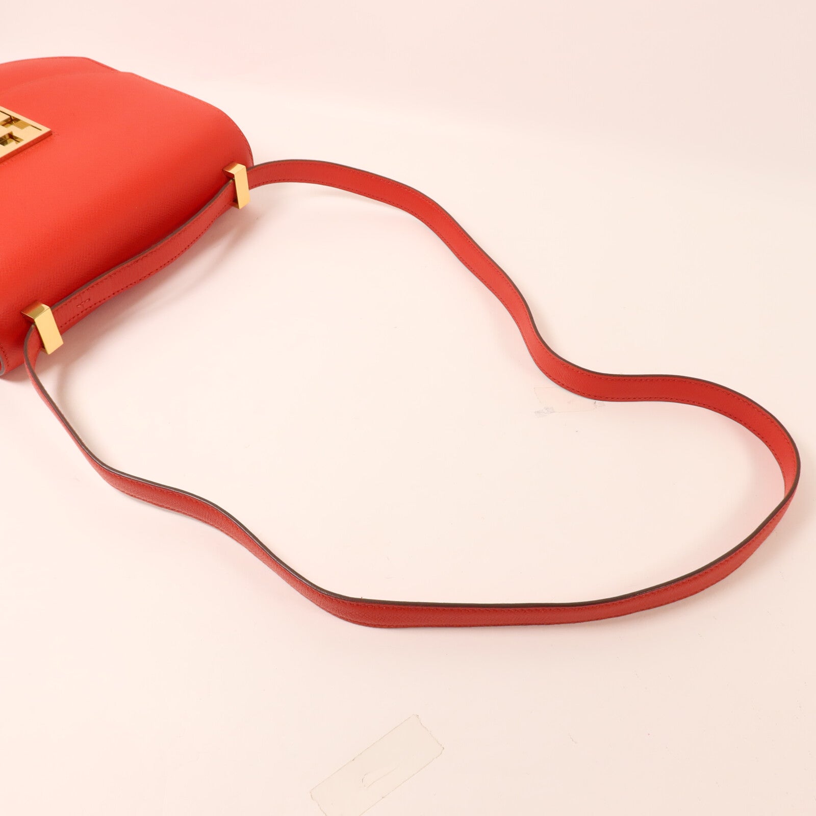HERMES Epsom皮革Mosaique AU 24 Bag肩背袋Rouge Casaque