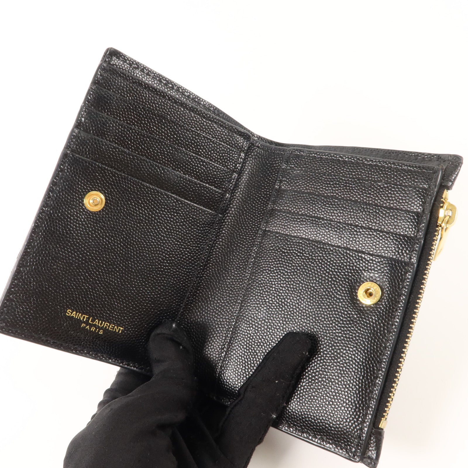 SAINT LAURENT 牛皮皮革Bifold Wallet錢包