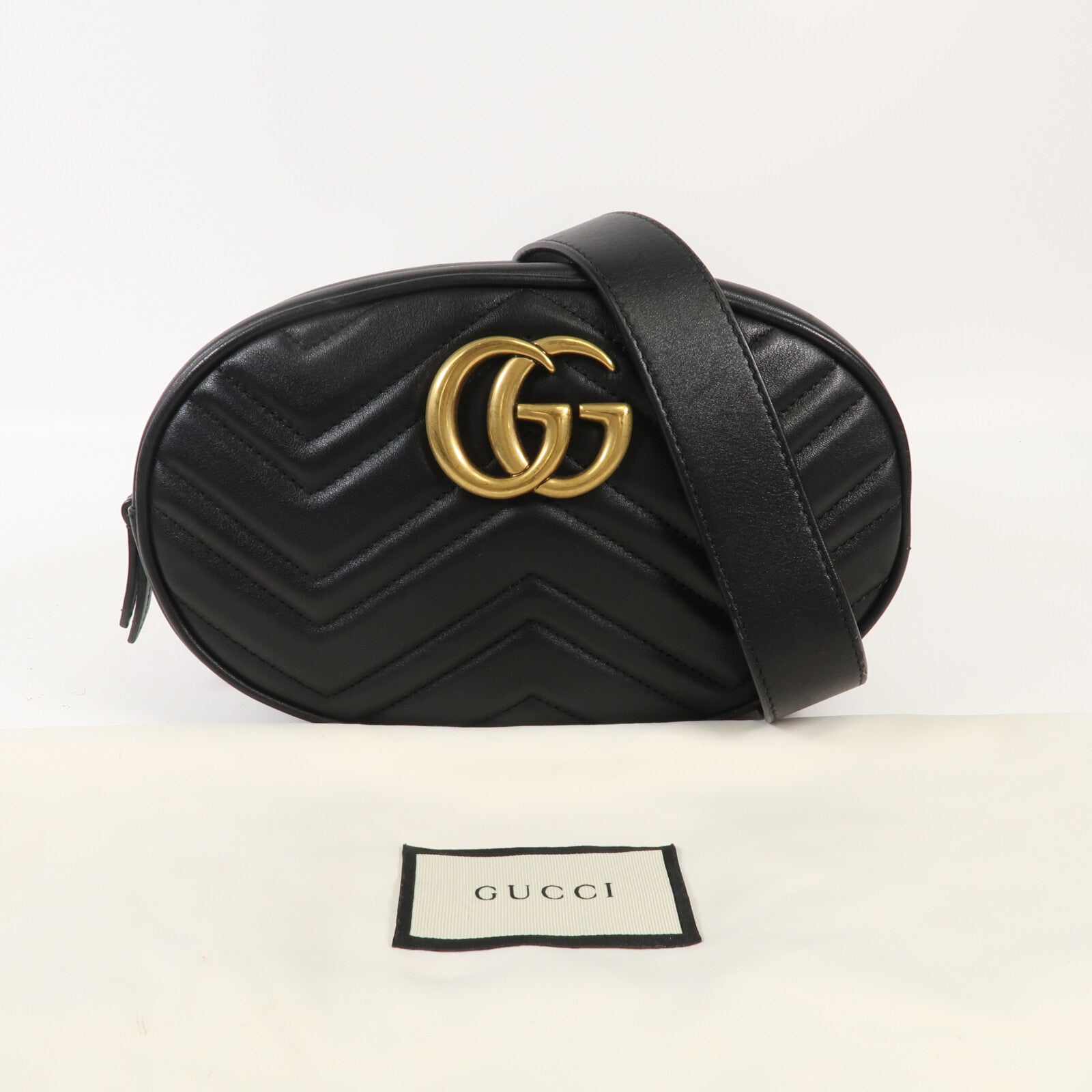 GUCCI 【激減優惠】牛皮皮革Waist Bag金扣腰包