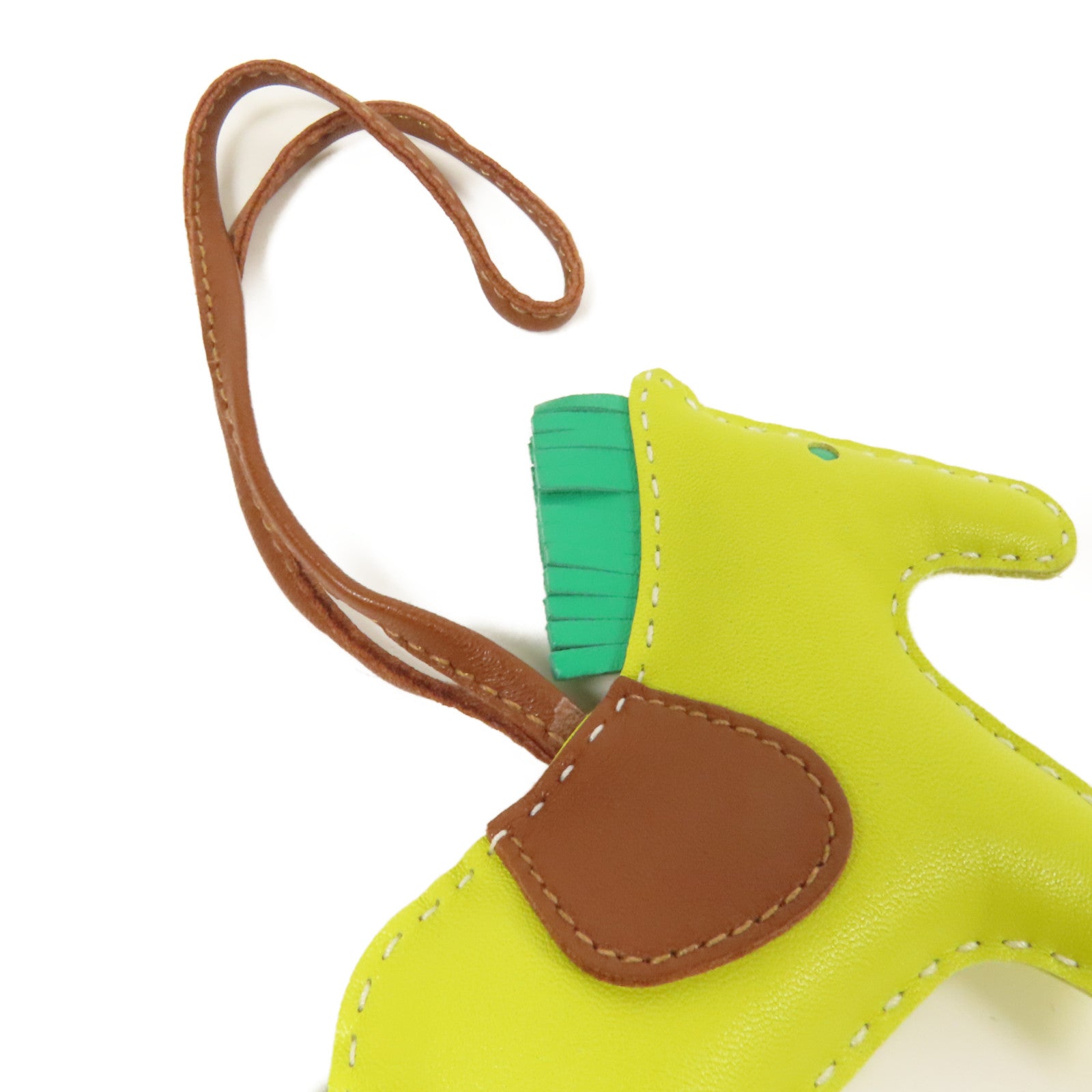 HERMES 【激減優惠】Milo皮革Rodeo MM掛飾Lime